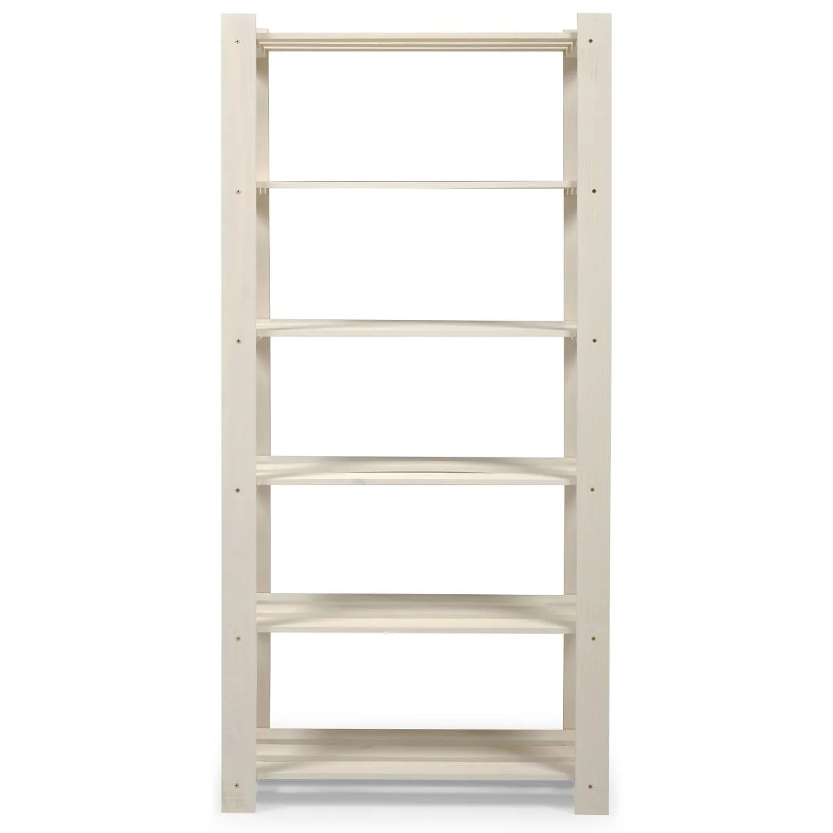6 Shelf Slatted Storage Unit White | Furniture Dash