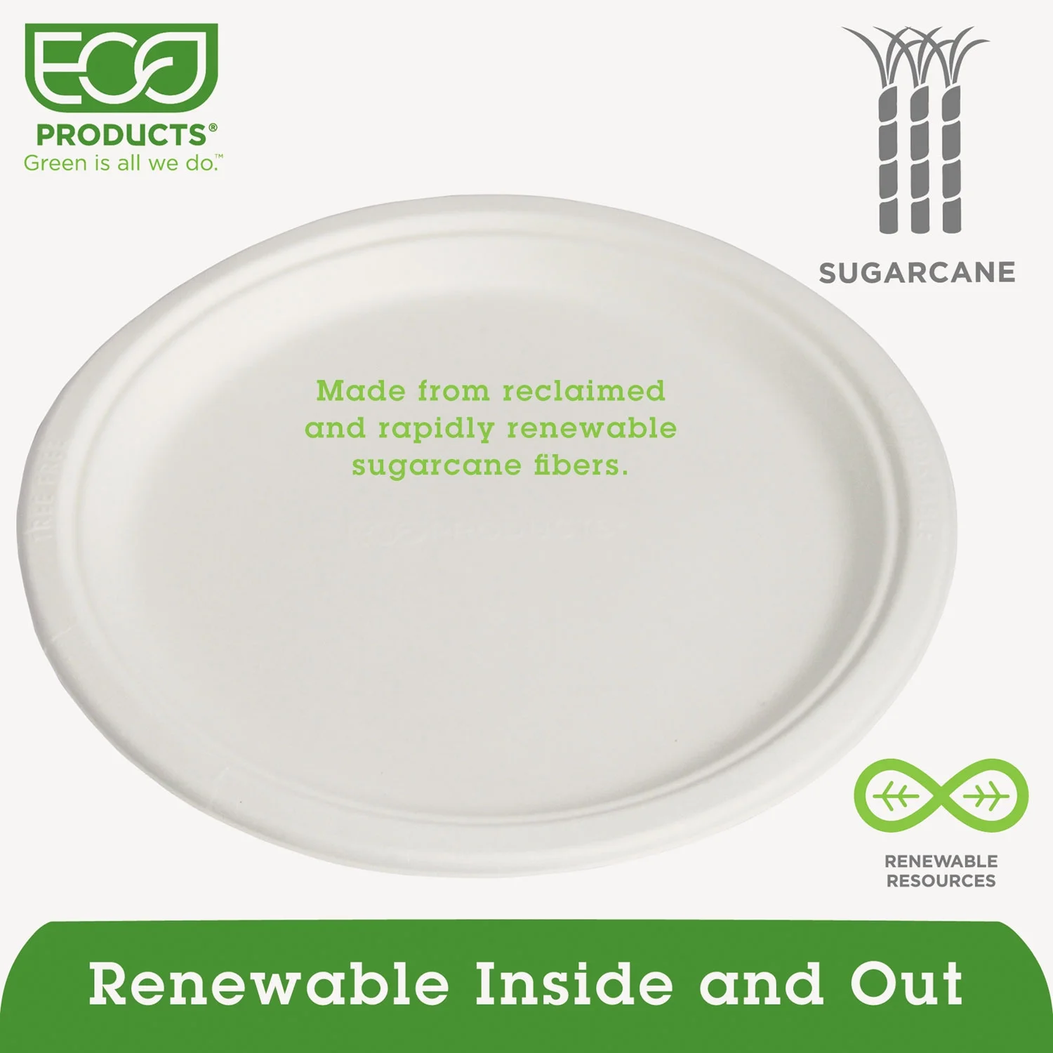 Eco-Products EPP005 Compostable Sugarcane Dinnerware, 10