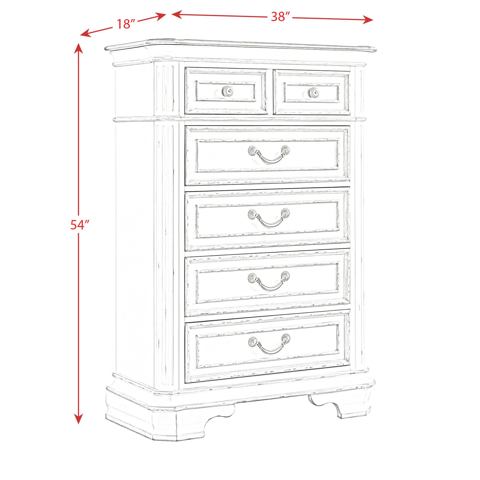 Picket House Furnishings Caroline 6 Drawer Chest