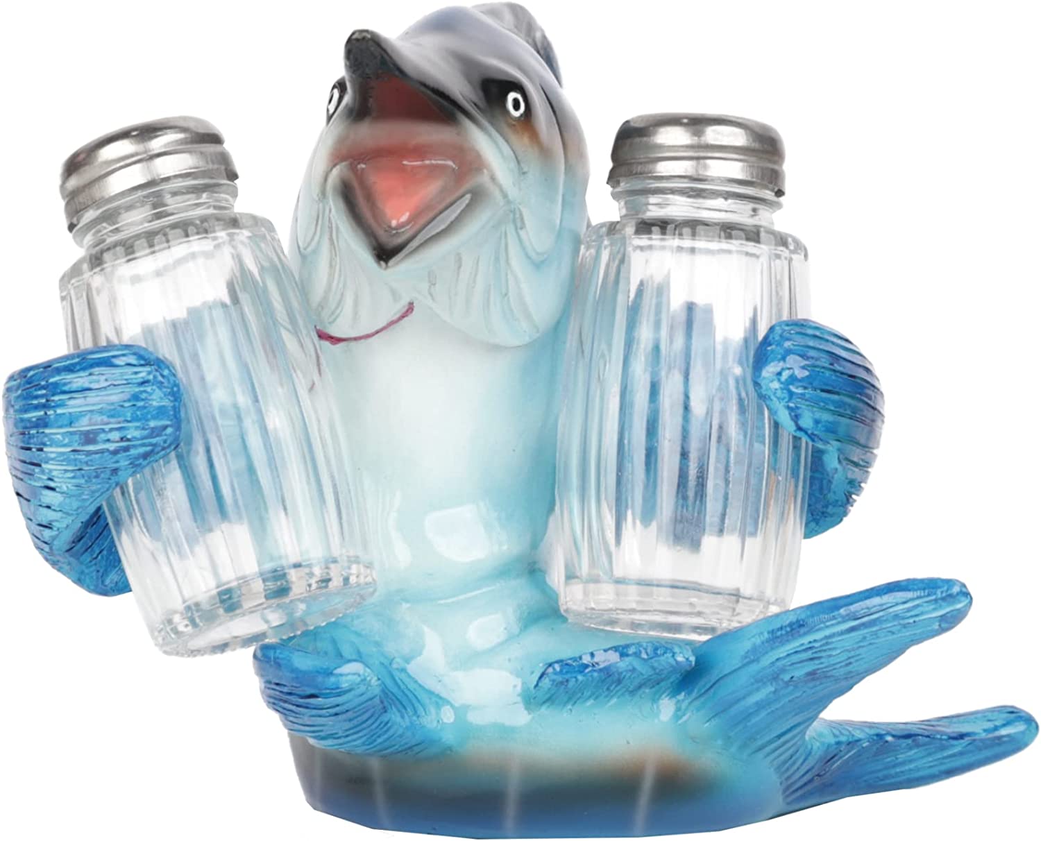 Servette Home Marlin Salt and Pepper Shakers with Stand(Blue)