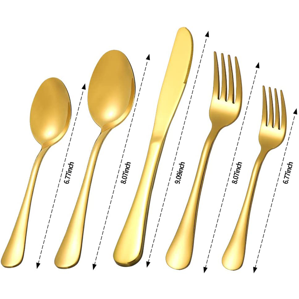 60 Pcs Stainless Steel Flatware Set,Dishwasher Safe,Gold