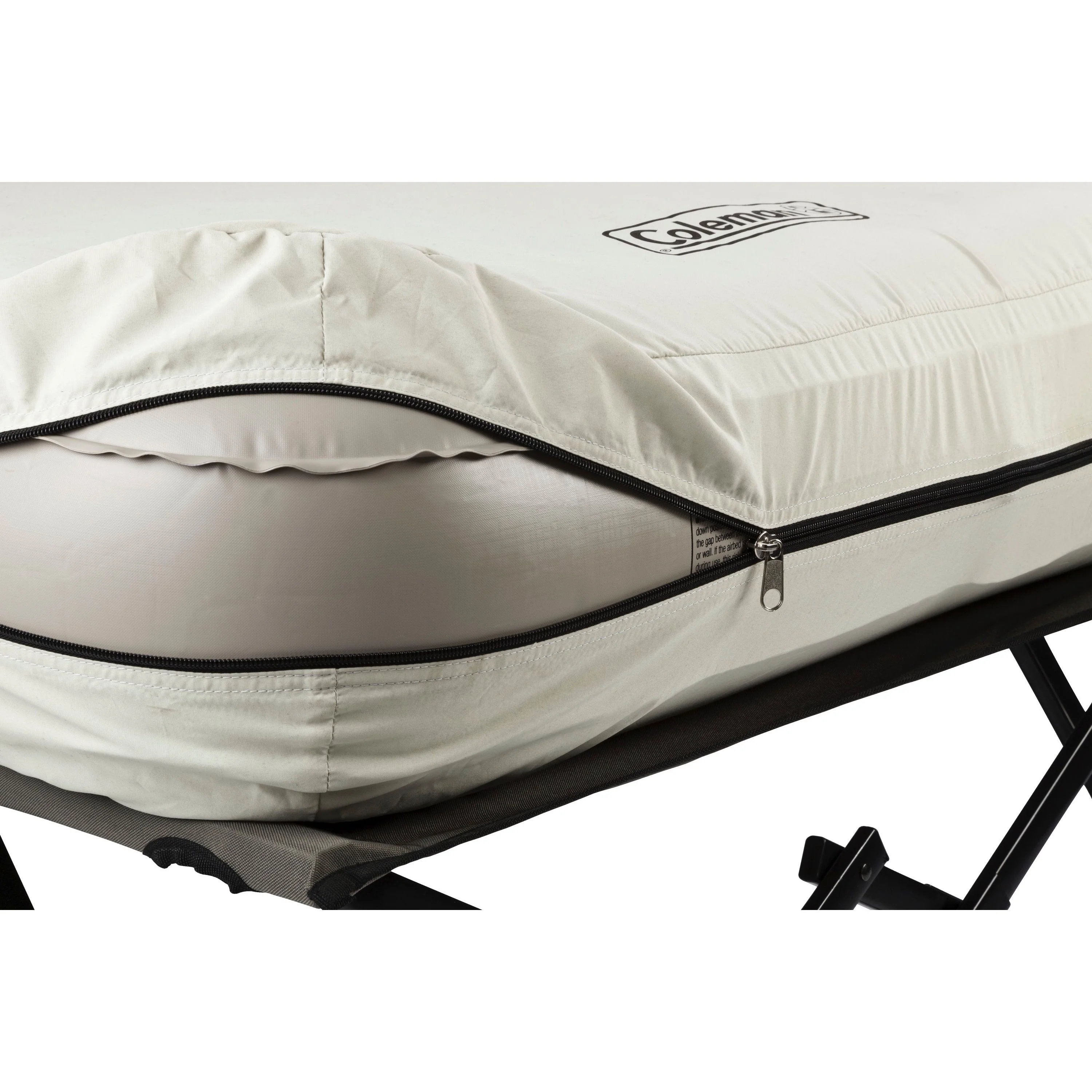 Coleman Camping Cot with Side Tables, Air Mattress & Battery Pump, Twin