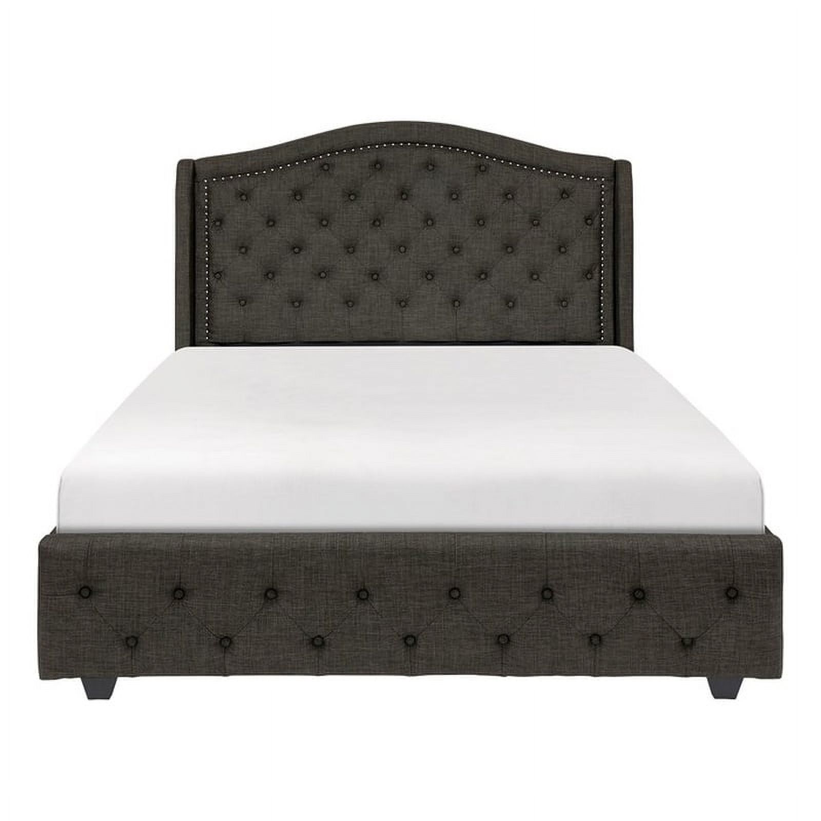 Lexicon Bryndle Fabric California King Upholstery Wingback Bed in Chocolate