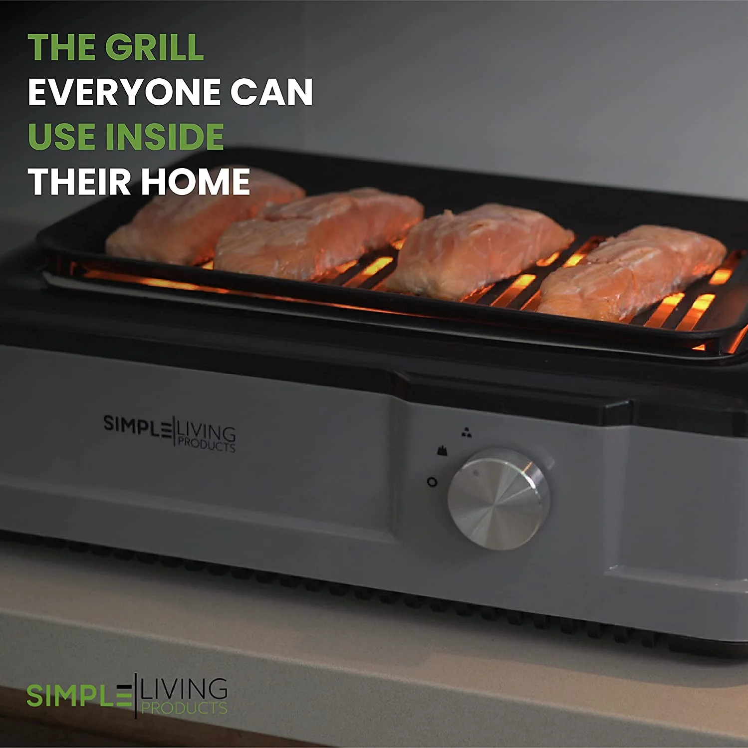 Simple Living Infrared Electric Indoor Smokeless Grill  Non Stick Ceramic 8x14