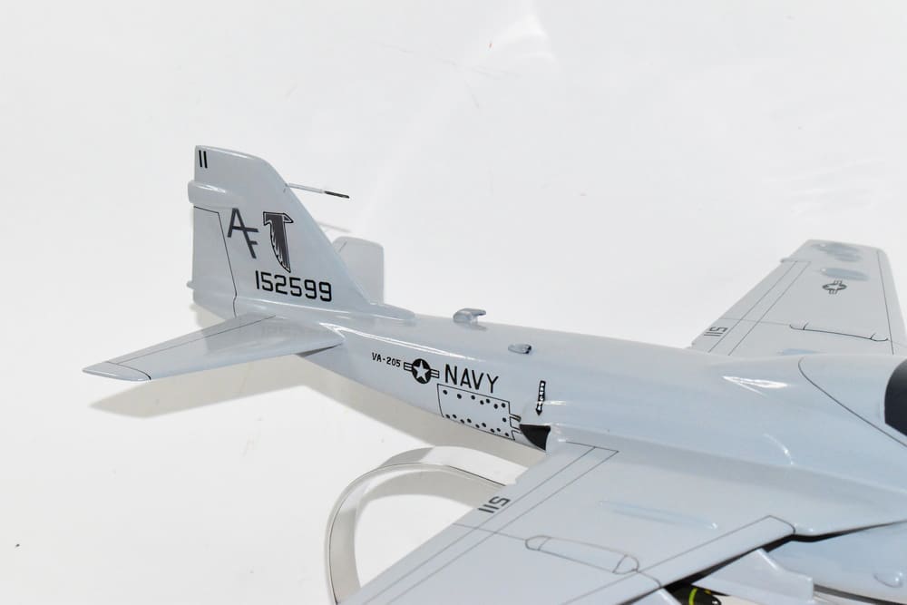 VA-205 Green Falcons A-6 (1992) Intruder Model, 1/36th Scale, Mahogany, Navy