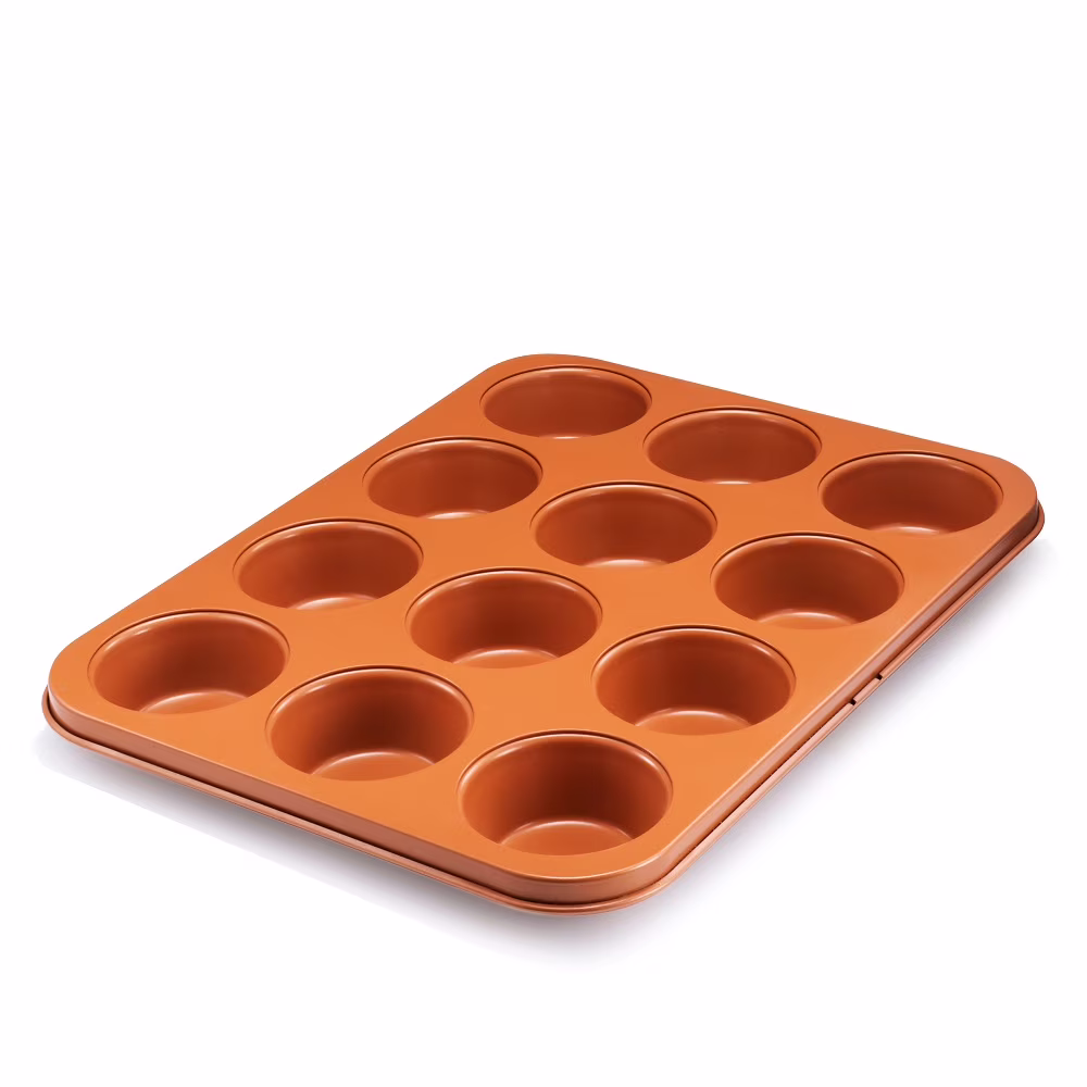 Gotham Steel 12 Cup Nonstick Aluminum Muffin Pan, 1 in Diameter Cups