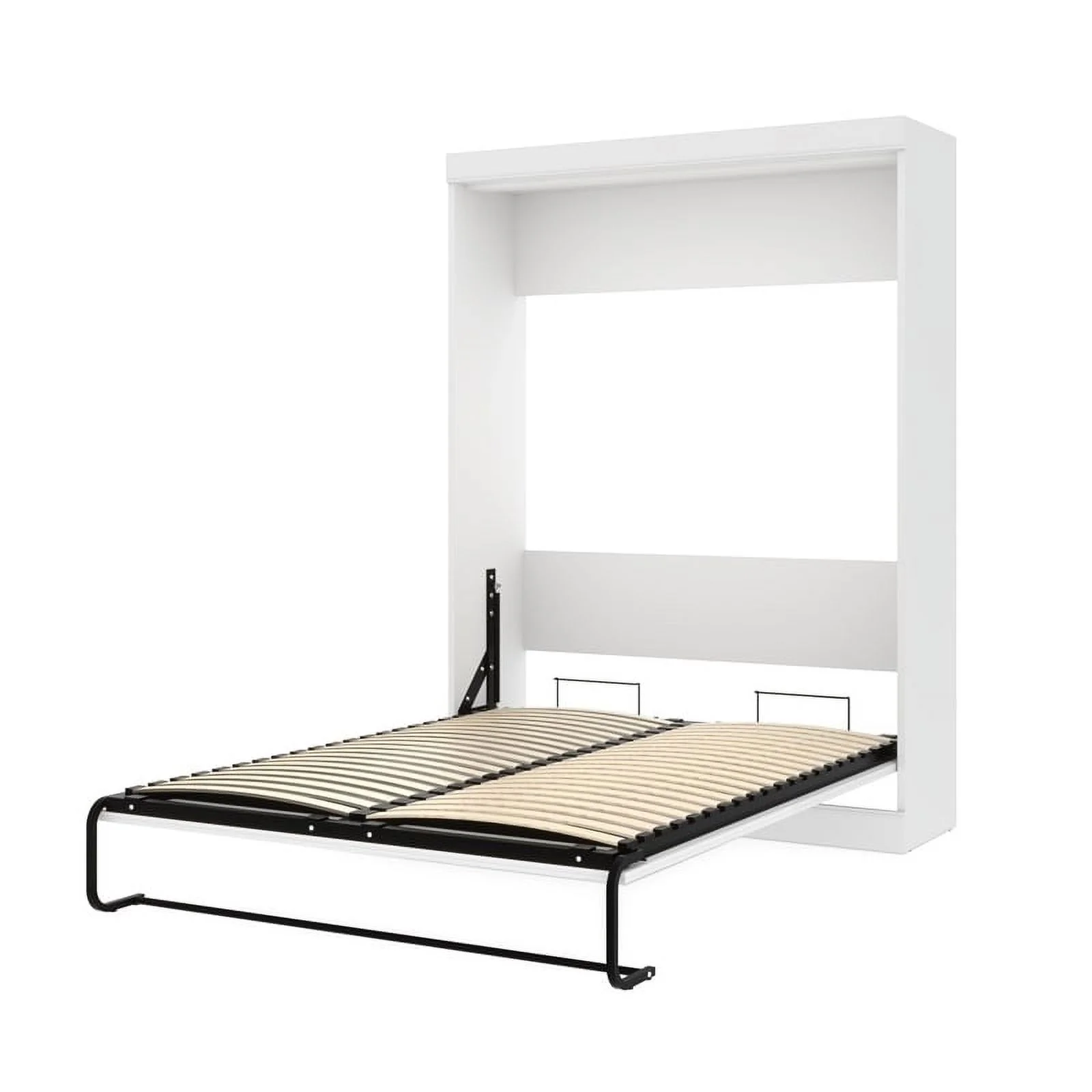Pemberly Row Modern Wood Queen Wall Bed with Hardware Included in White