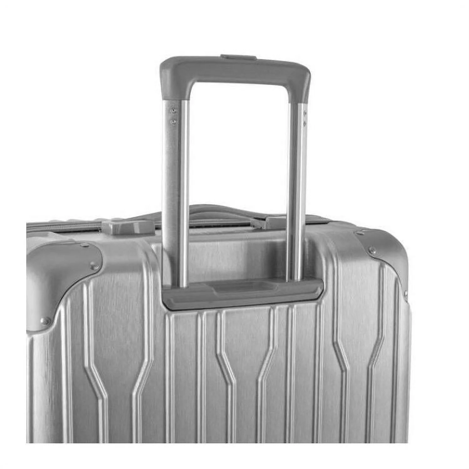 Heys Xtrak 21-Inch Lightweight, TSA Combination Lock, Expandable, Telescopic Handle System Carry-On Luggage with Spinner Wheels Silver