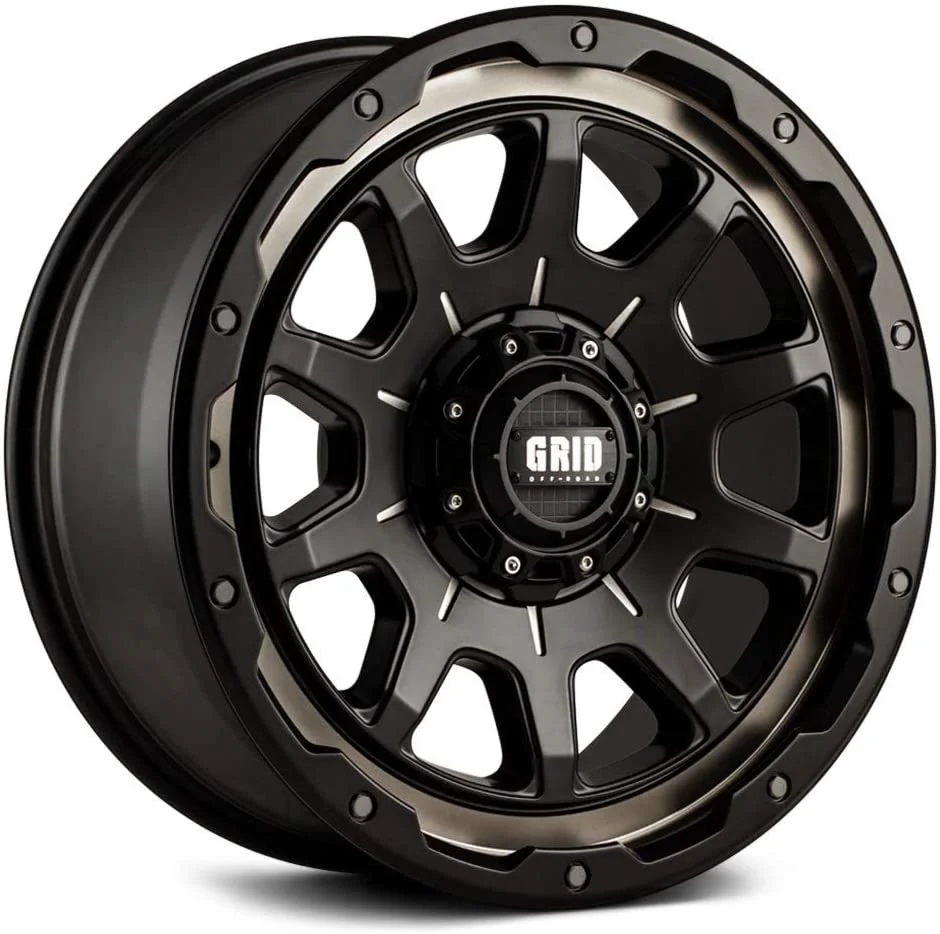 Grid OffRoad GD12 Custom Wheel for 18x9 inch Matte Black with Double Dark Tint Rim 108mm Hub Bore