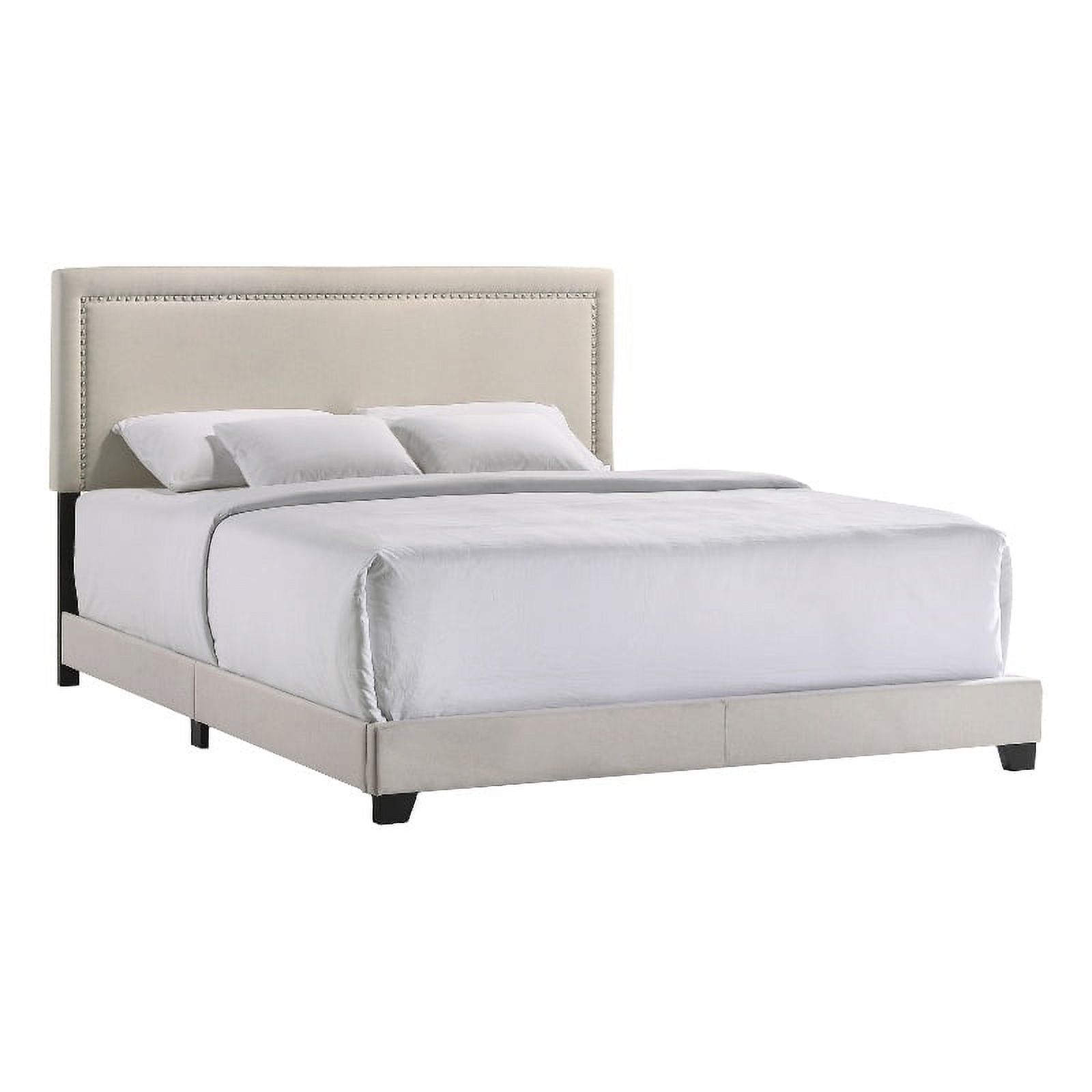 Intercon Furniture Zion Modern Fabric King Upholstered Bed in Zion Fog Beige