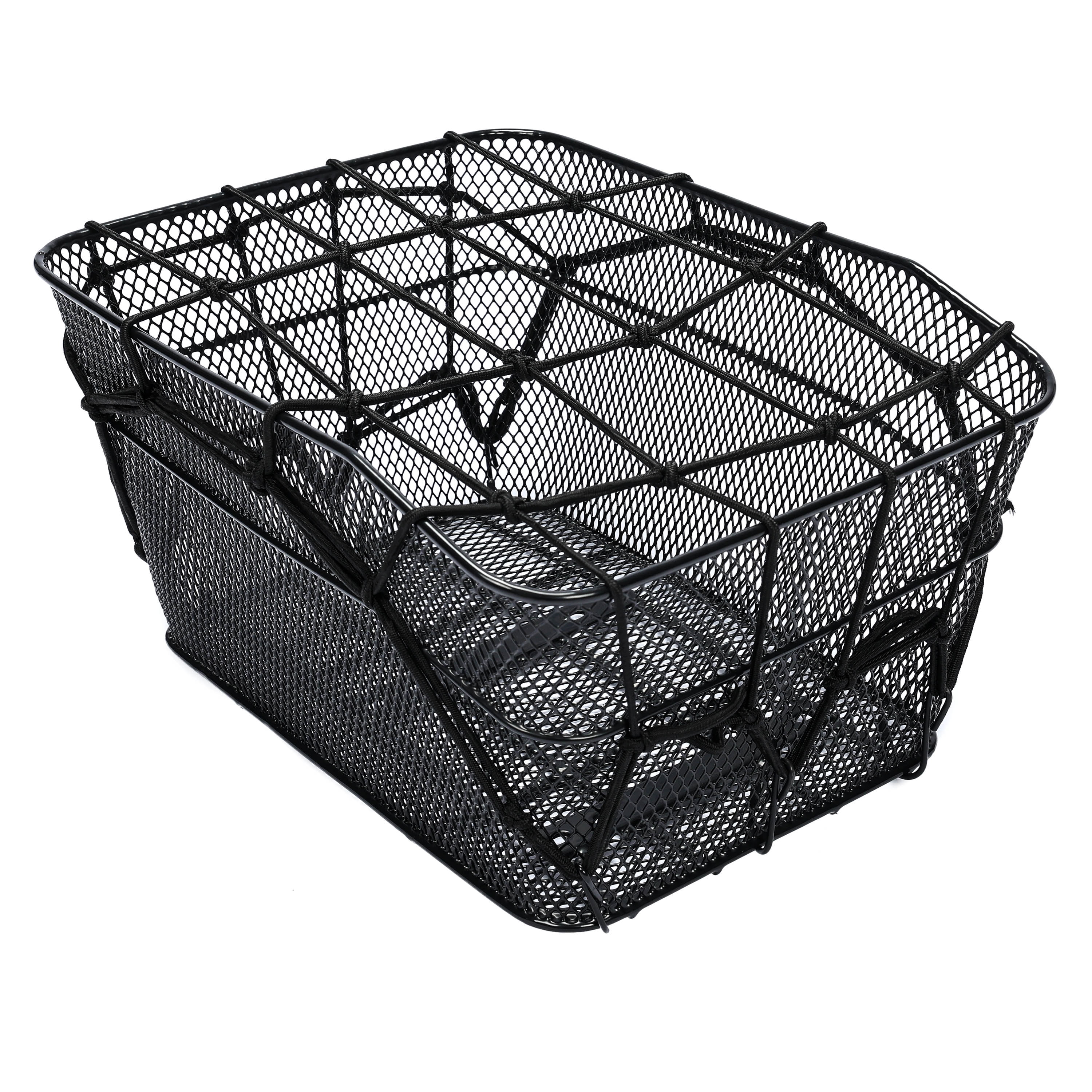 Kojem Rear Bike Basket with Adjustable Cargo Net and Waterproof Rainproof Cover Fits to Most Rear Bike Racks