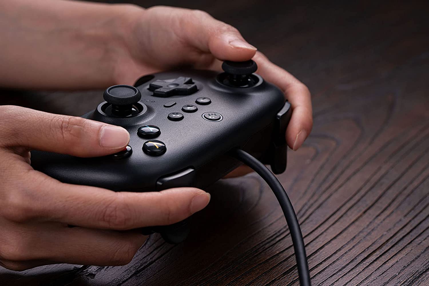 8BitDo - Ultimate Wired Controller for PC - Black With Cleaning Manual Kit Bolt Axtion Bundle Like New