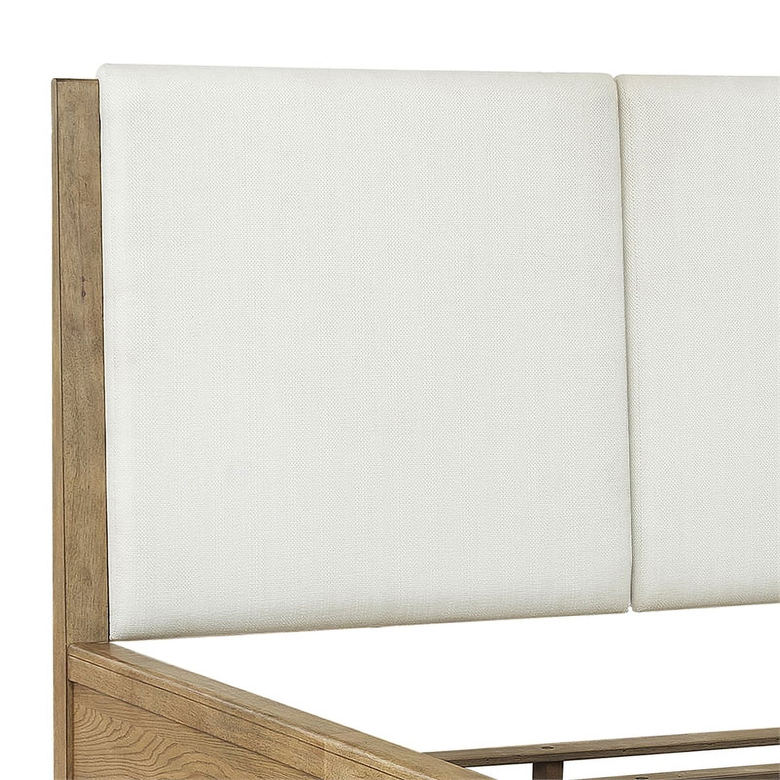 Pemberly Row Fabric & Wood California King Bed in Natural/Cream