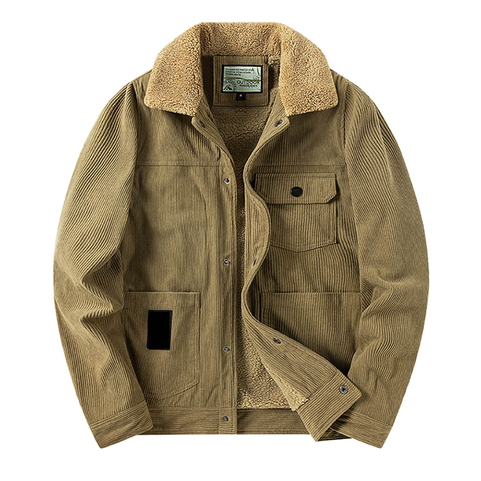 PMUYBHF Mens Work Jacket Mens Autumn and Winter Fashion Casual Lapel Single Kacket mens rain jacket with hood 4xl