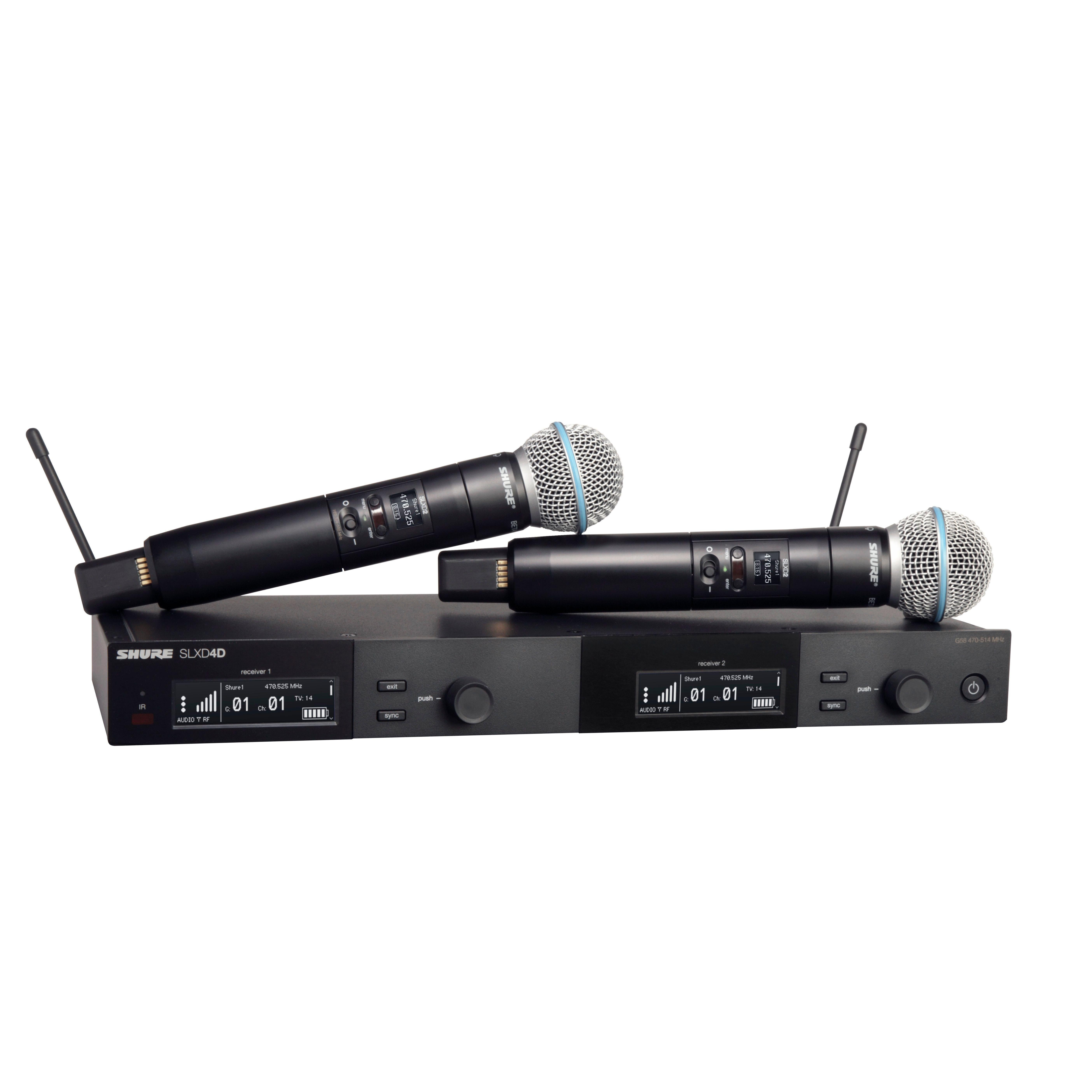 Shure Dual Wireless System with 2 SLXD2/B58 Handheld Transmitters