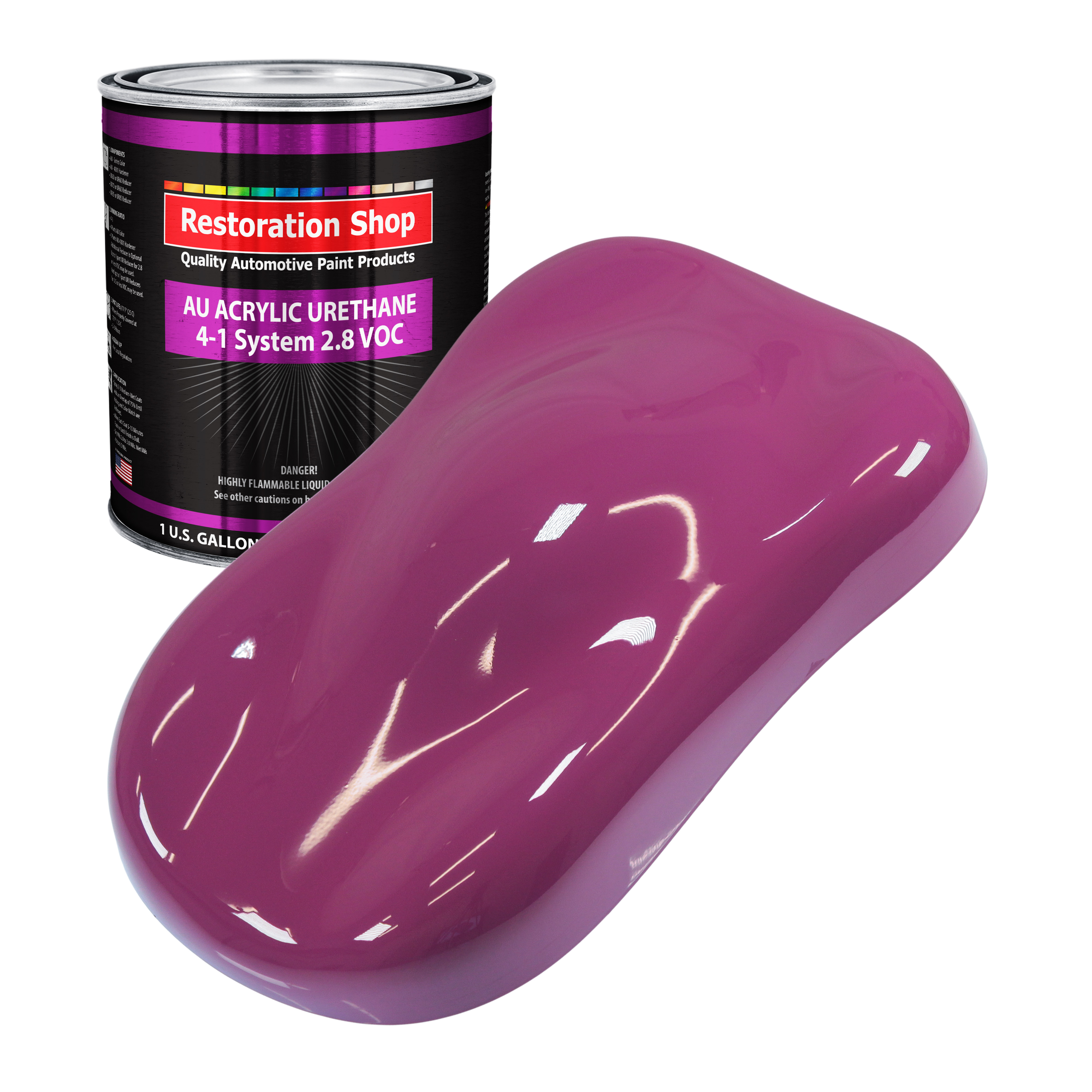 Restoration Shop Magenta Acrylic Urethane Auto Paint - Gallon Paint Color Only, Single Stage High Gloss
