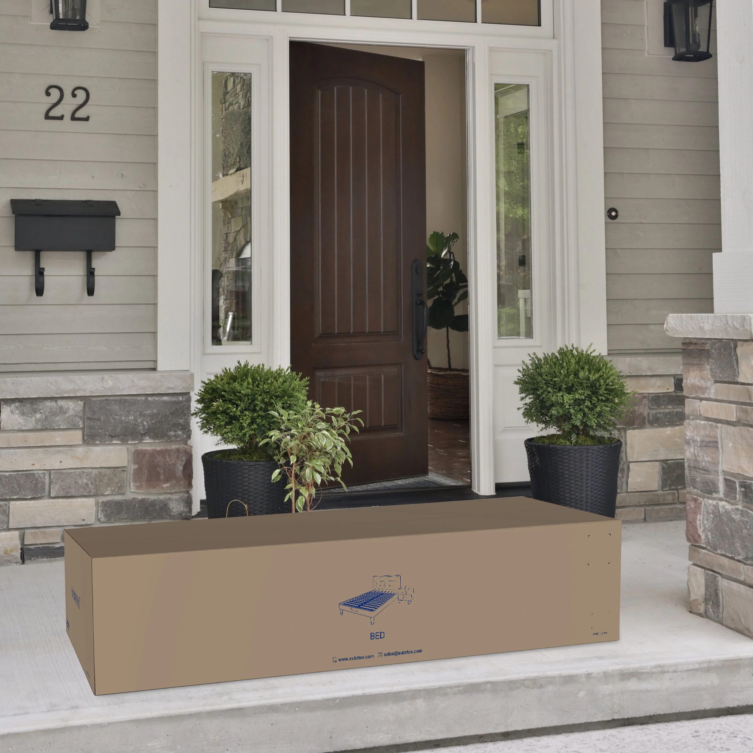 Subrtex King Platform Bed Frame with Removable PU Leather Upholstered Headboard, Heavy-Duty Wood Slats