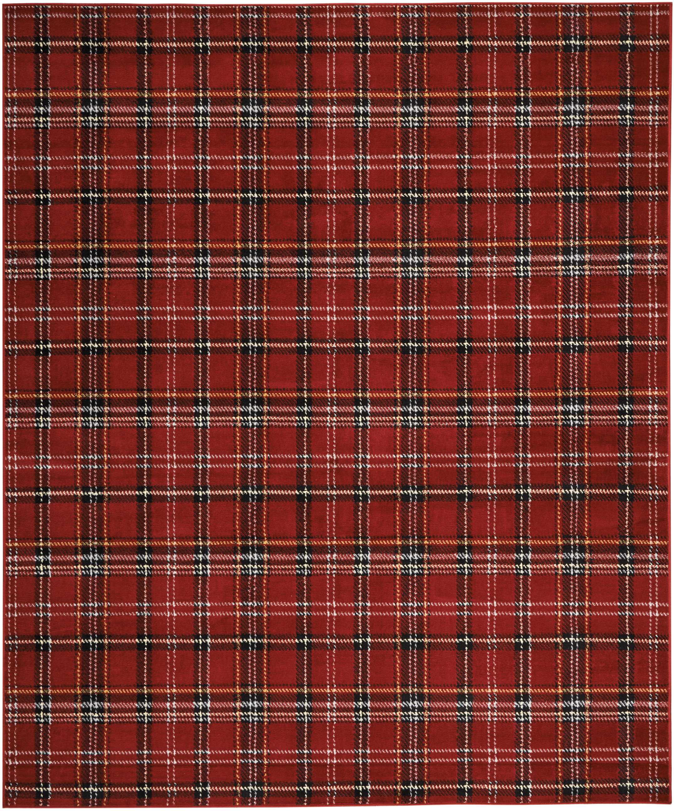 Nourison Grafix Plaid Red 7'10
