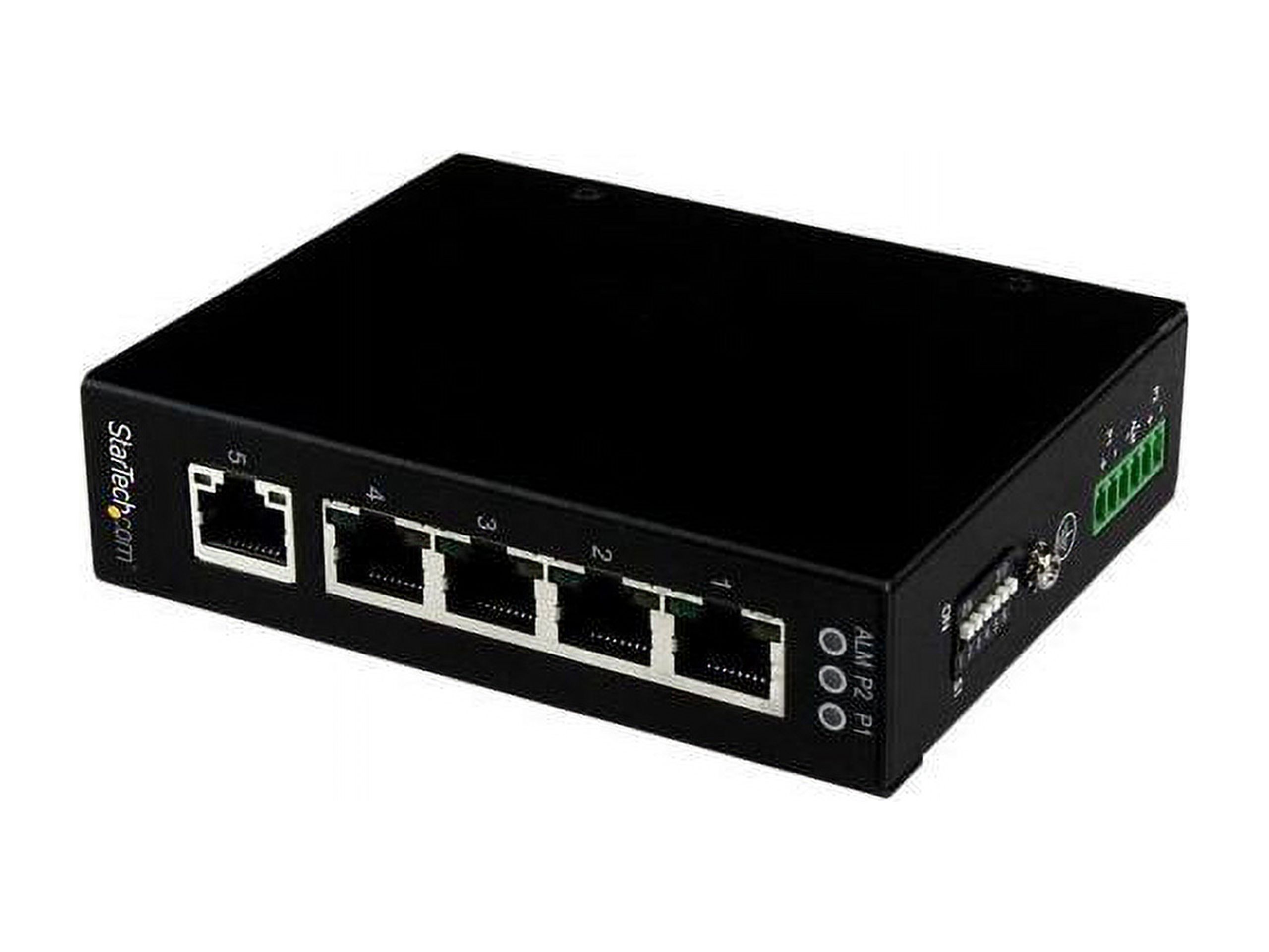 StarTech IES51000 StarTech.com 5 Port Unmanaged Industrial Gigabit Ethernet Switch - DIN Rail / Wall-Mountable - 5 Ports - 10/100/1000Base-T - 2 Layer Supported - Rail-mountable, Wall Mountable - 2