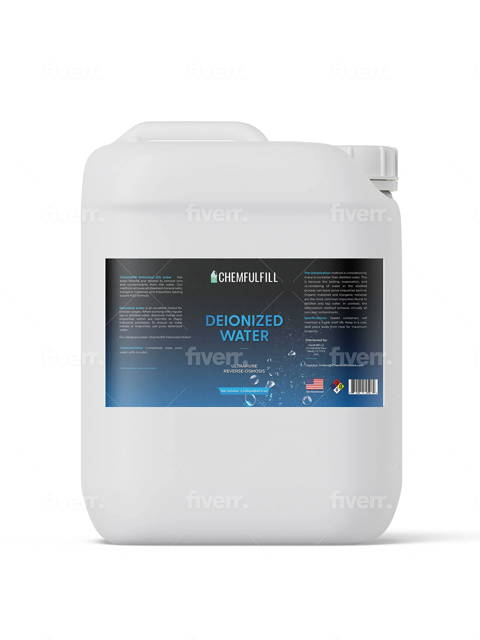 Chemfulfill Deionized Water � Ultrapure �Ion Removed� Water (Gallon (128 fl oz))