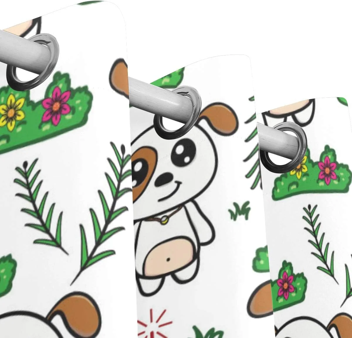 Coolnut Window Curtain Panels Dogs with Nature Grommet Top Room Darkening Thermal Insulated Blackout Window Treatment Drapes 2 Panels W55 x L84 In