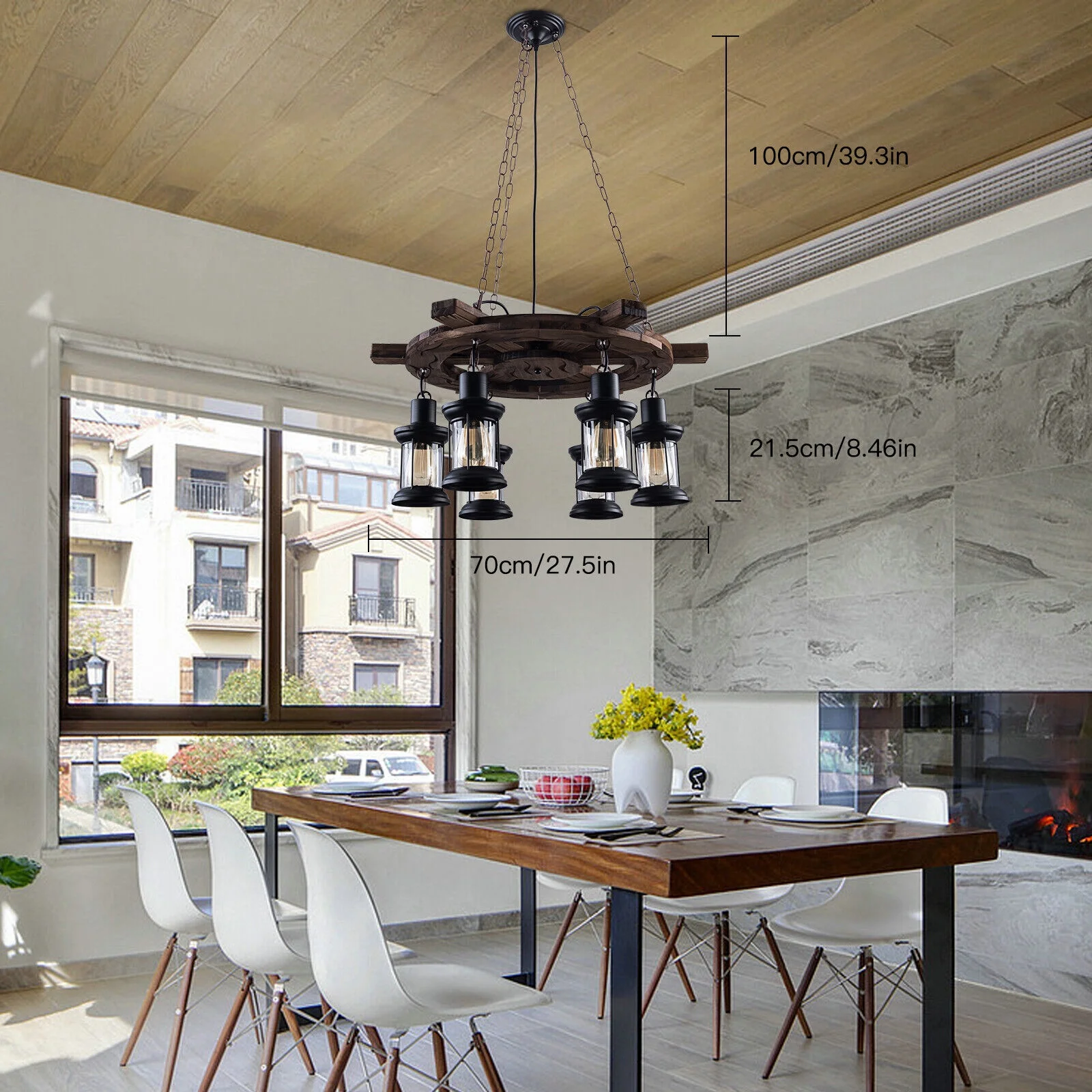 MIDUO Kitchen Island Lamp Farmhouse Chandelier Ceiling Glass Pendant Light