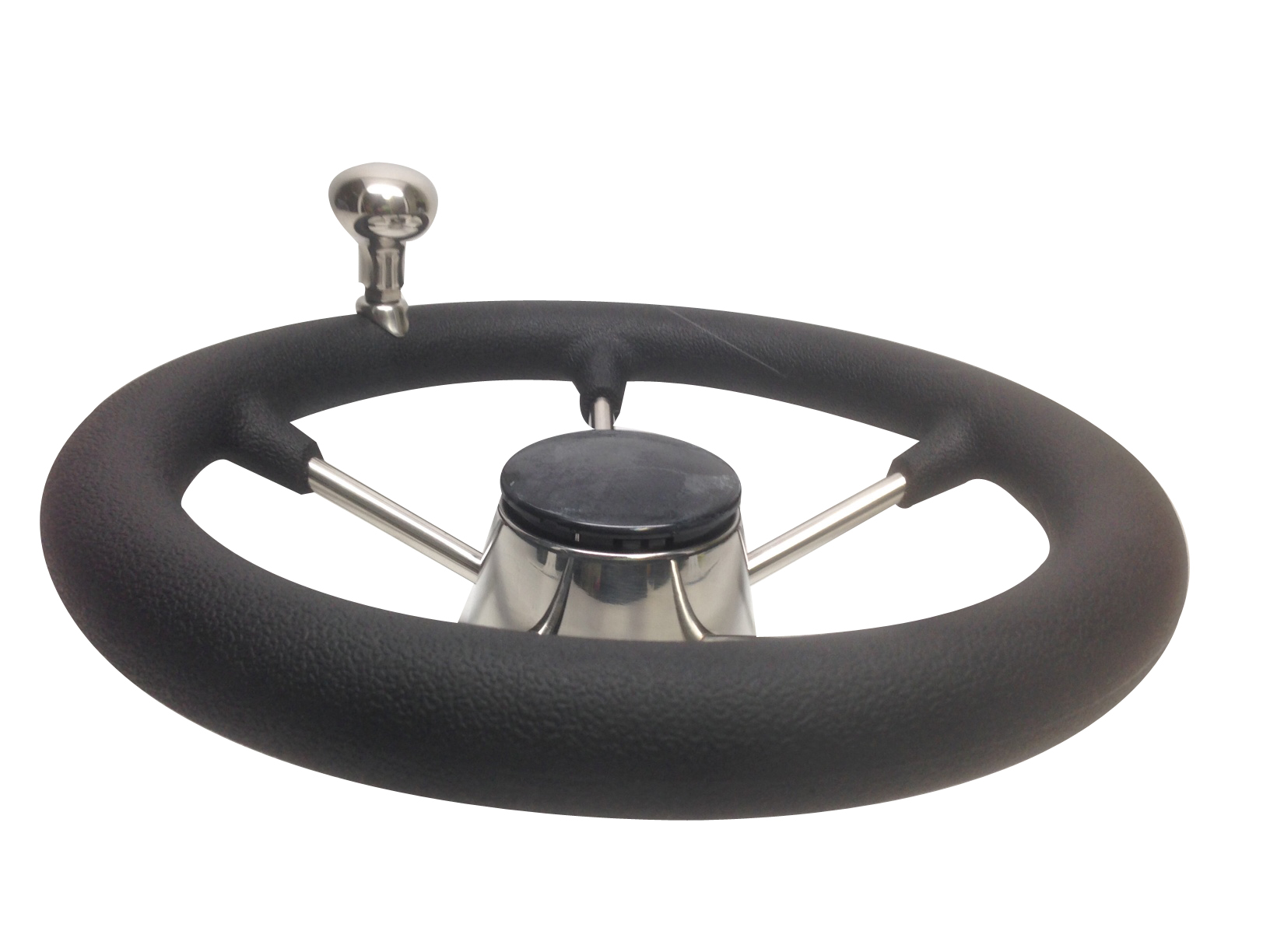 Pactrade Marine 11” Destroyer SS Steering Wheel 5 Spoke Foam Grip Control Knob