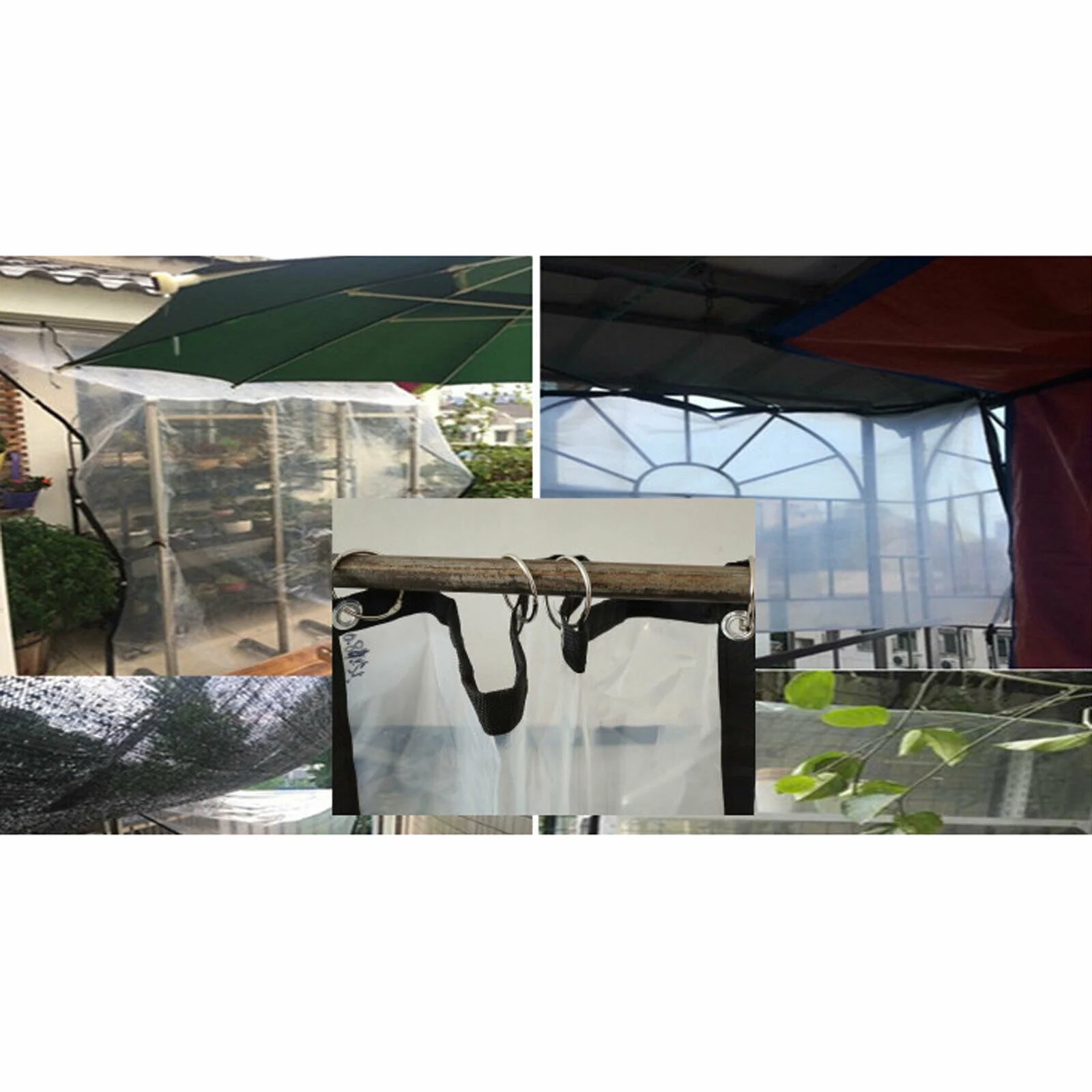 YIYIBYUS PVC Tarp Clear Waterproof Awning Canopy Roll Up Patio Enclosure Curtain Sun Shade Rainproof Tarpaulin Commercial 0.5mm