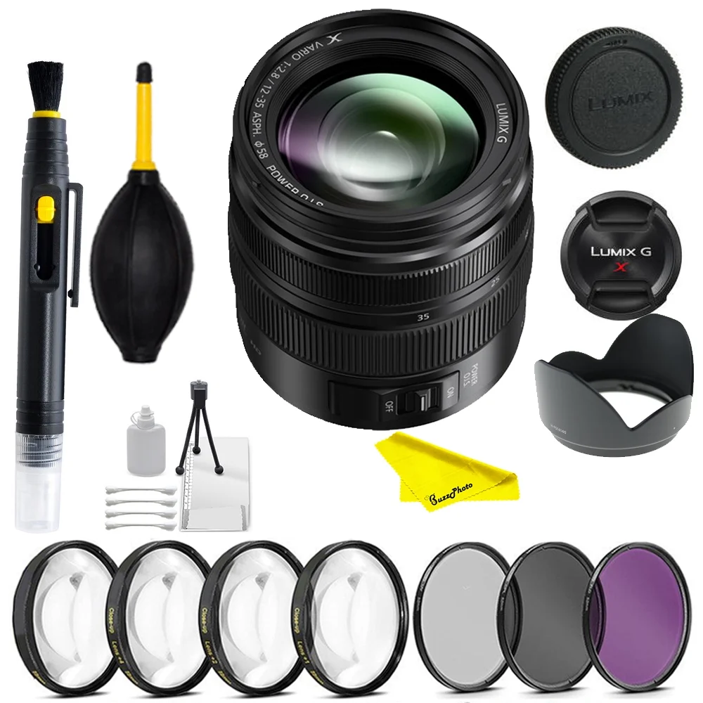 Panasonic Lumix G X Vario 12-35mm f/2.8 II ASPH. POWER O.I.S. Lens for micro4third cameras+7 uvfilters +cleaning kit
