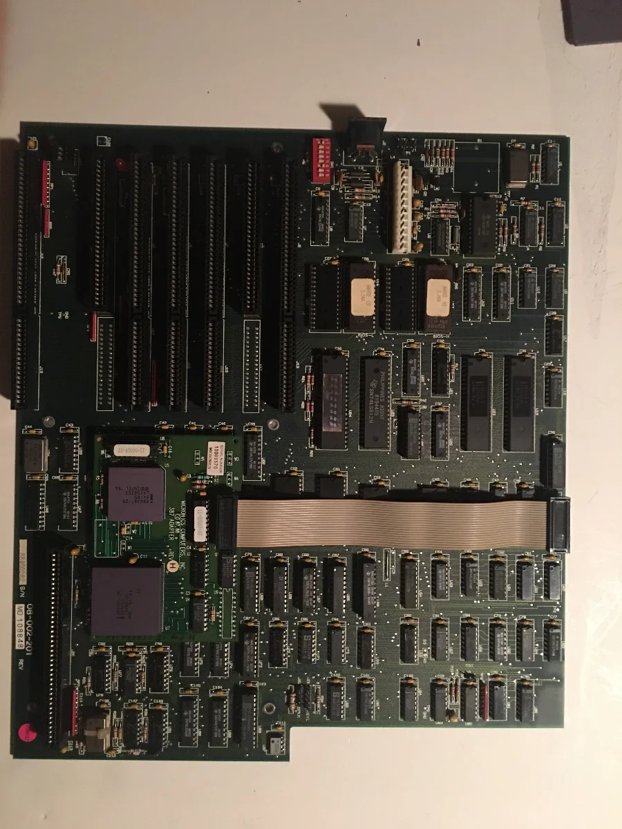 MICRONICS MOTHERBOARD 08-002-201 REV H, 20MHZ, W CPU 386-20, MATH CO 387-20,  RARE, MICRONICS RAM BOARD 08-001-201 REV B FOR MOTHERBOARD 08-002-201, 47-0019-00