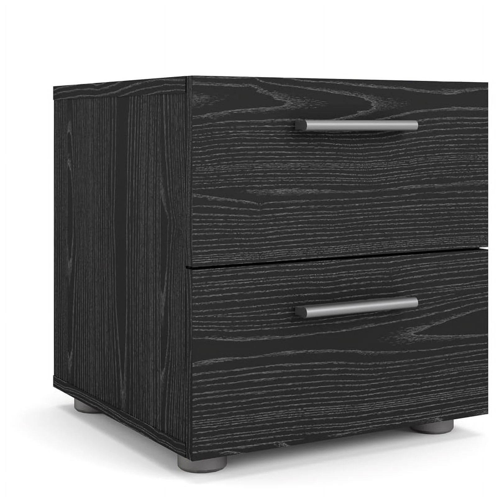 Home Square 2 Piece Set with 8 Drawer Dresser and Nightstand in Black Woodgrain