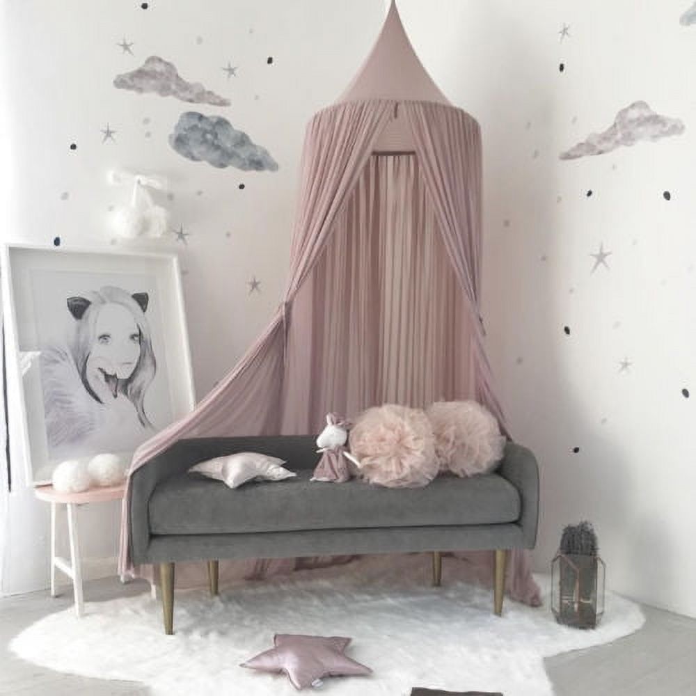 Binwwede Children Baby Hanging Mosquito Net Princess Dome Solid Color Tent Tassel Decor Fly Insect Protection Bedcover Bedding