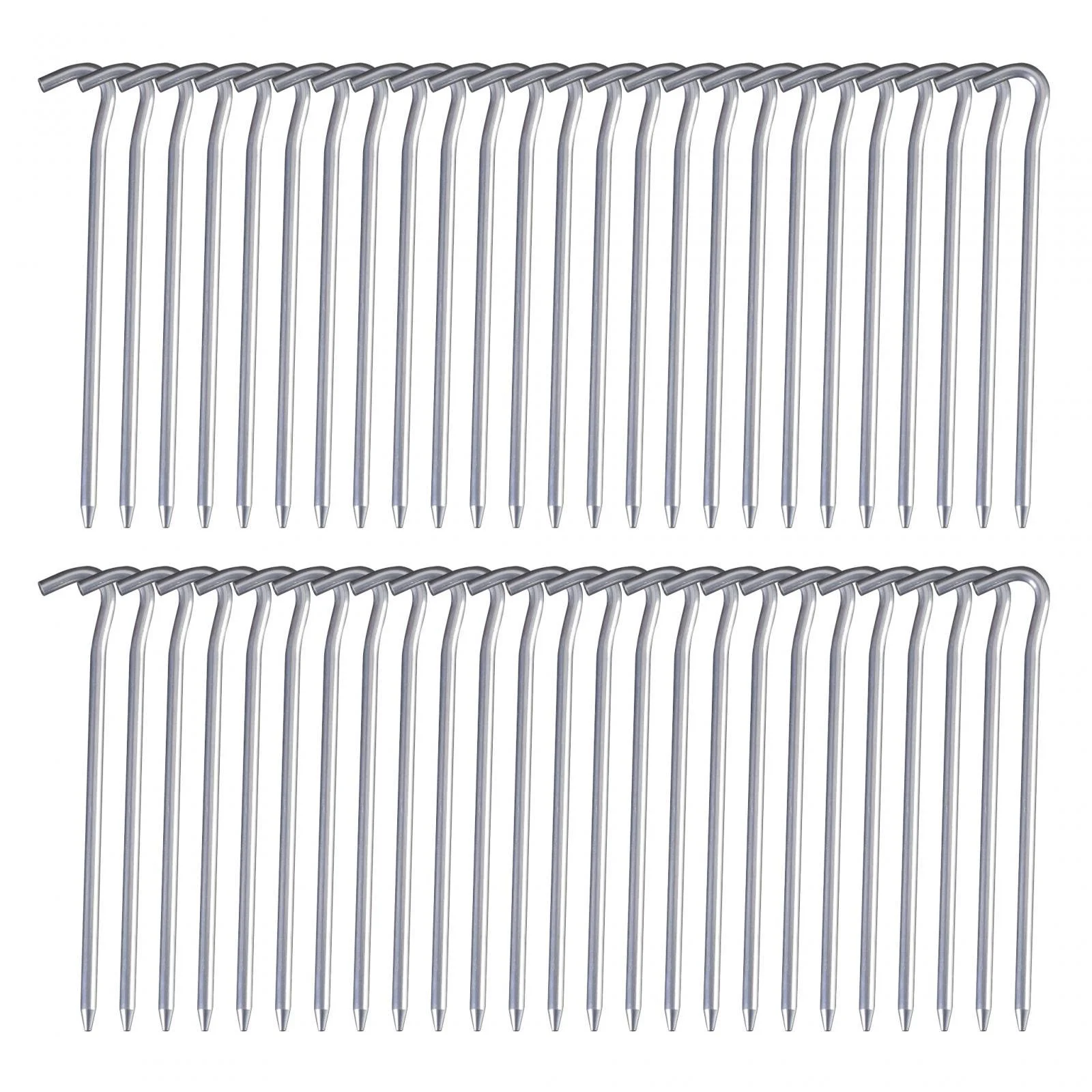 Pack of 50 Tent Pegs Nails 7inch Aluminum Rust for Hard Floors Durable