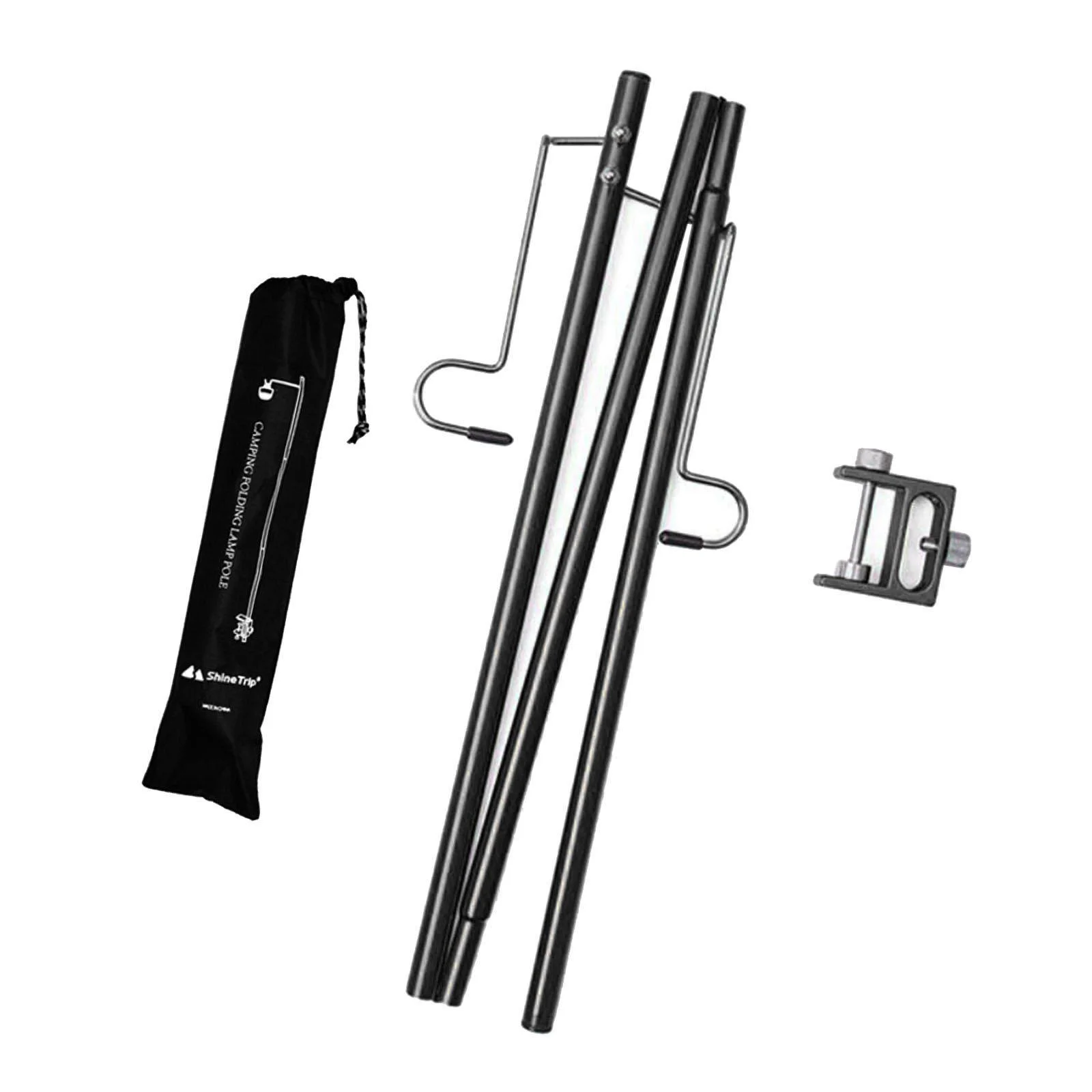 Camping Lantern Stand Aluminum Lamp Light ing Post Poles er Holder Black