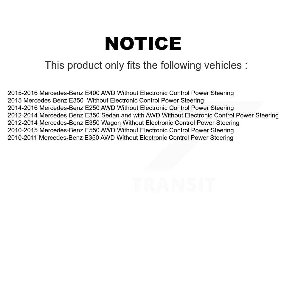 Transit Auto - Front Wheel Bearing And Tie Rod End Kit For Mercedes-Benz E350 E550 E400 E250 Without Electronic Control Power Steering K7T-101195