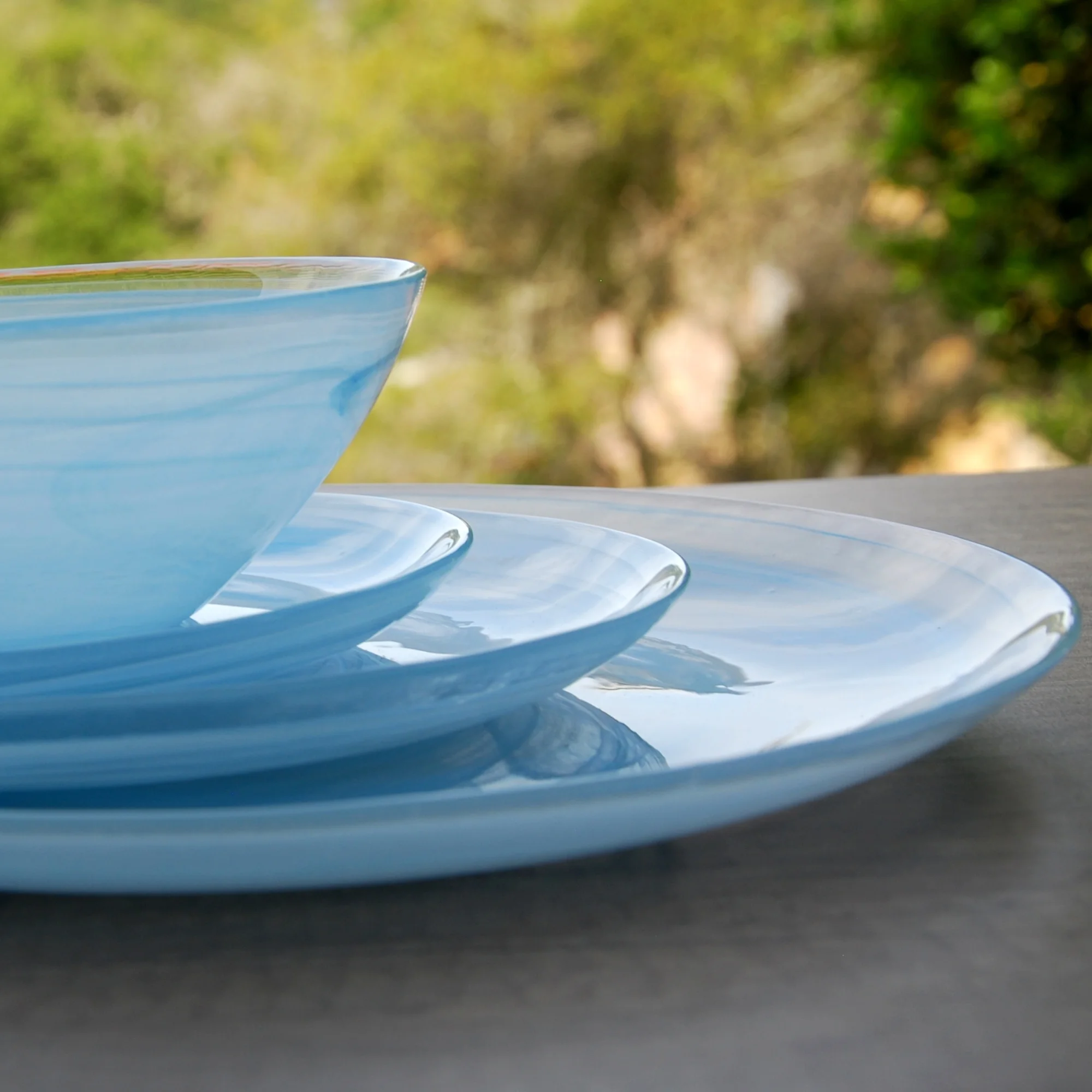 Red Pomegranate 0807-6 Nuage 16 Piece Dinnerware Set - Aqua