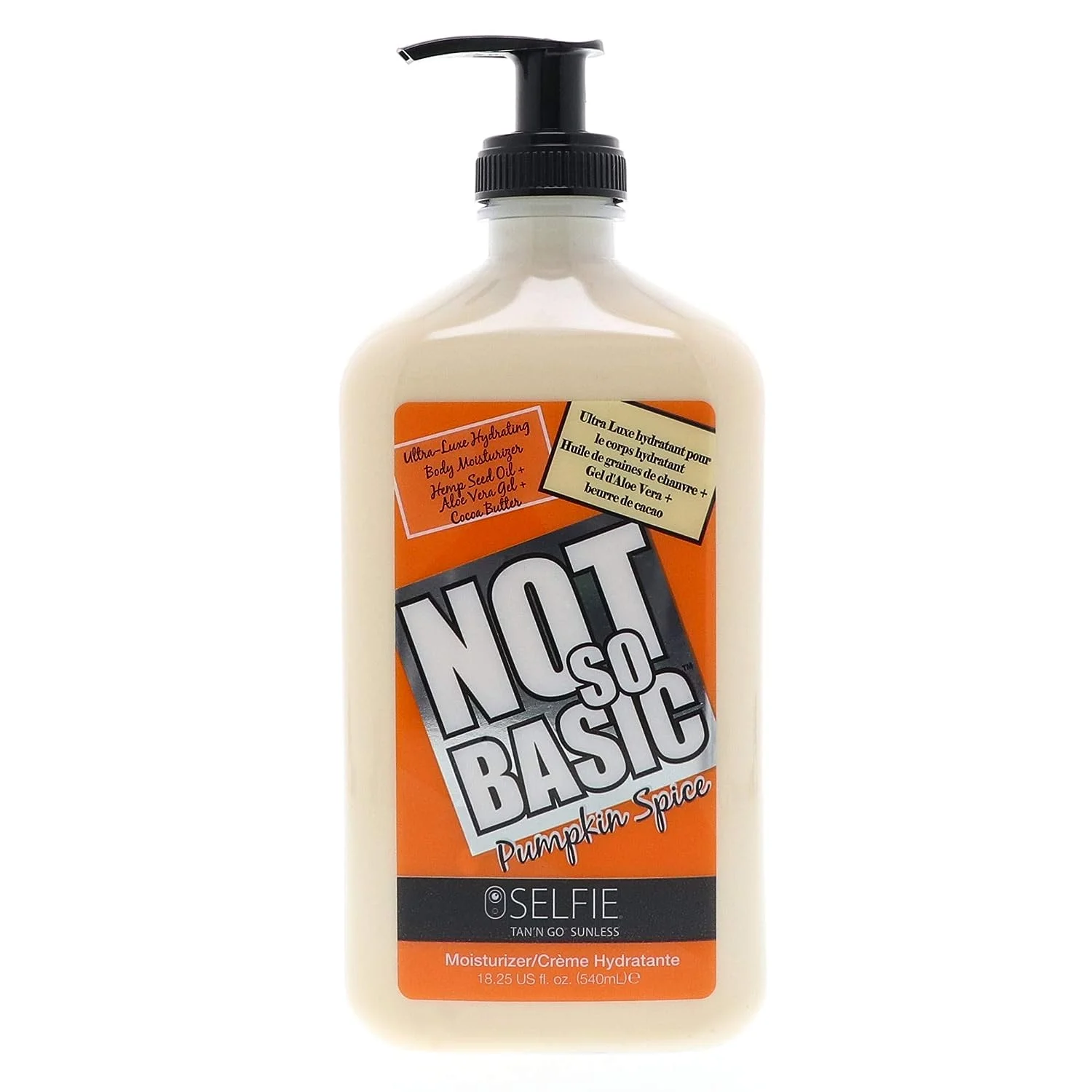 New Selfie Tan'n Go Not So Basic Pumpkin Spice Daily Lotion - Skin Softening & Hydrating, Tan Extending, Lotion & Moisturizer After Sun Care, 18.25 oz