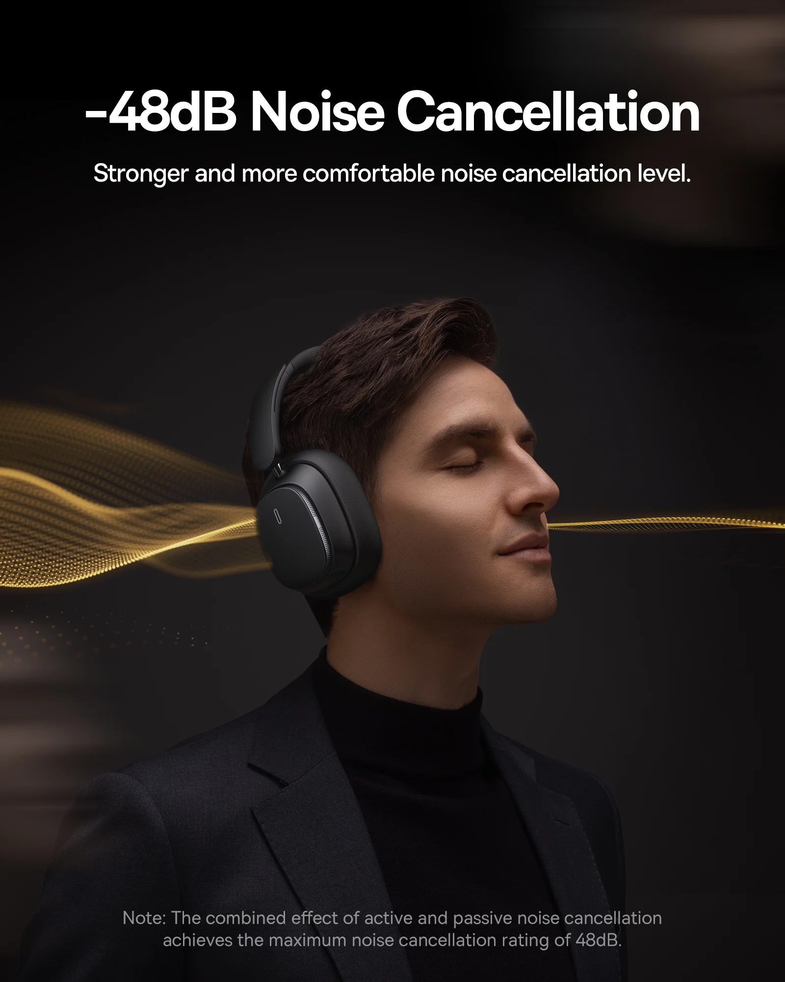 Baseus Bowie H1 Pro Noise-Cancellation Wireless Bluetooth Headphones Cluster Black