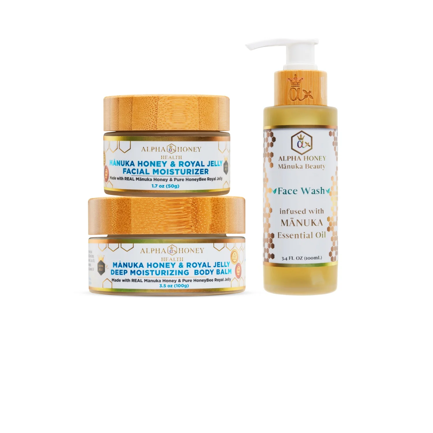 Manuka Beauty Face Wash and Manuka Honey & Royal Jelly Face Cream Serum and Body Butter