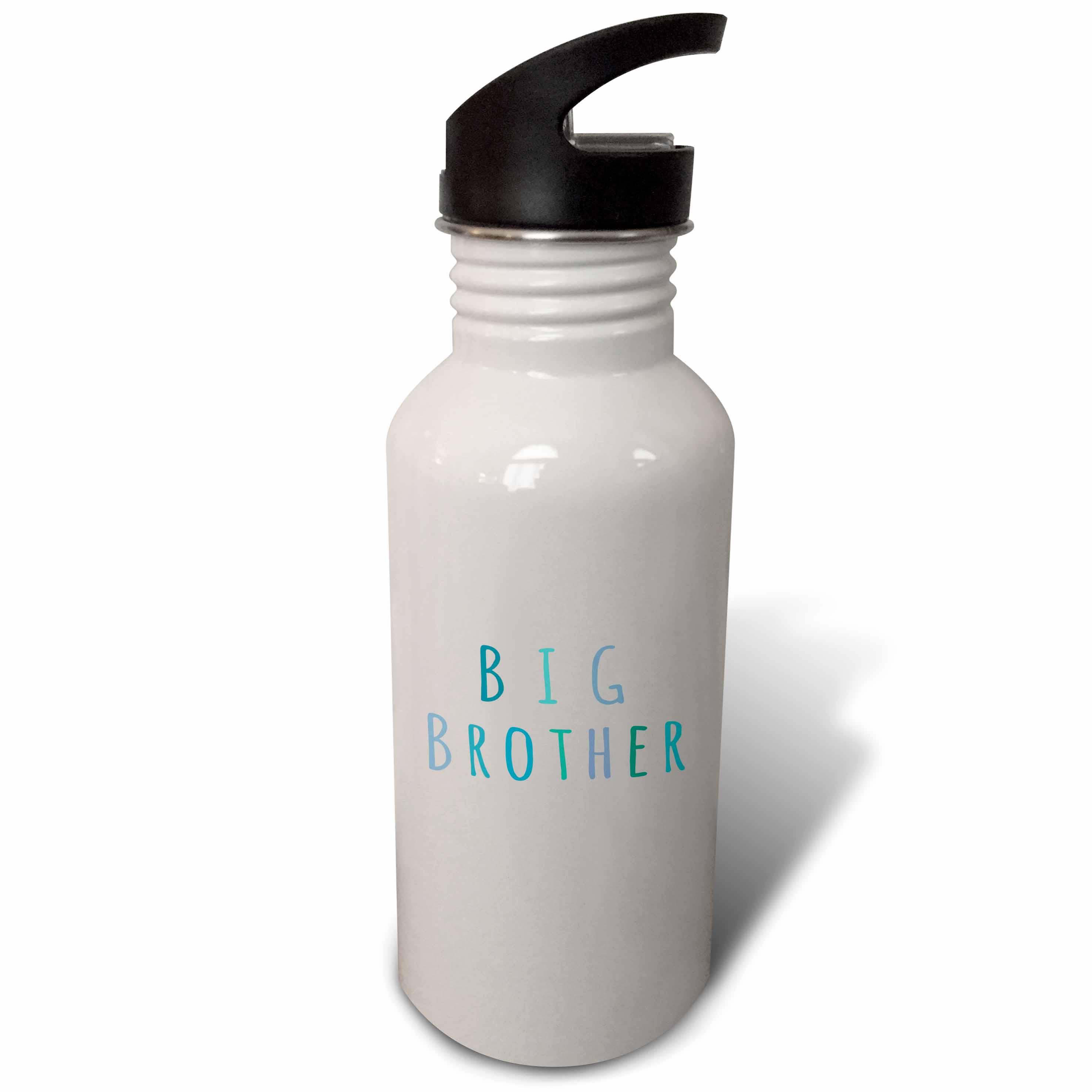 Big brother in blue turquoise and teal - typography text design - for siblings - part of sibling set 21 oz Sports Water Bottle wb-123173-1