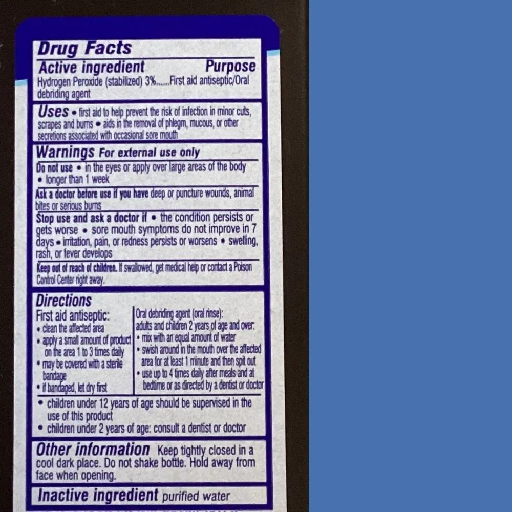 4 Bottles - Hydrogen Peroxide Bottle 16 oz - Cleans wounds/scrapes - MS-60390