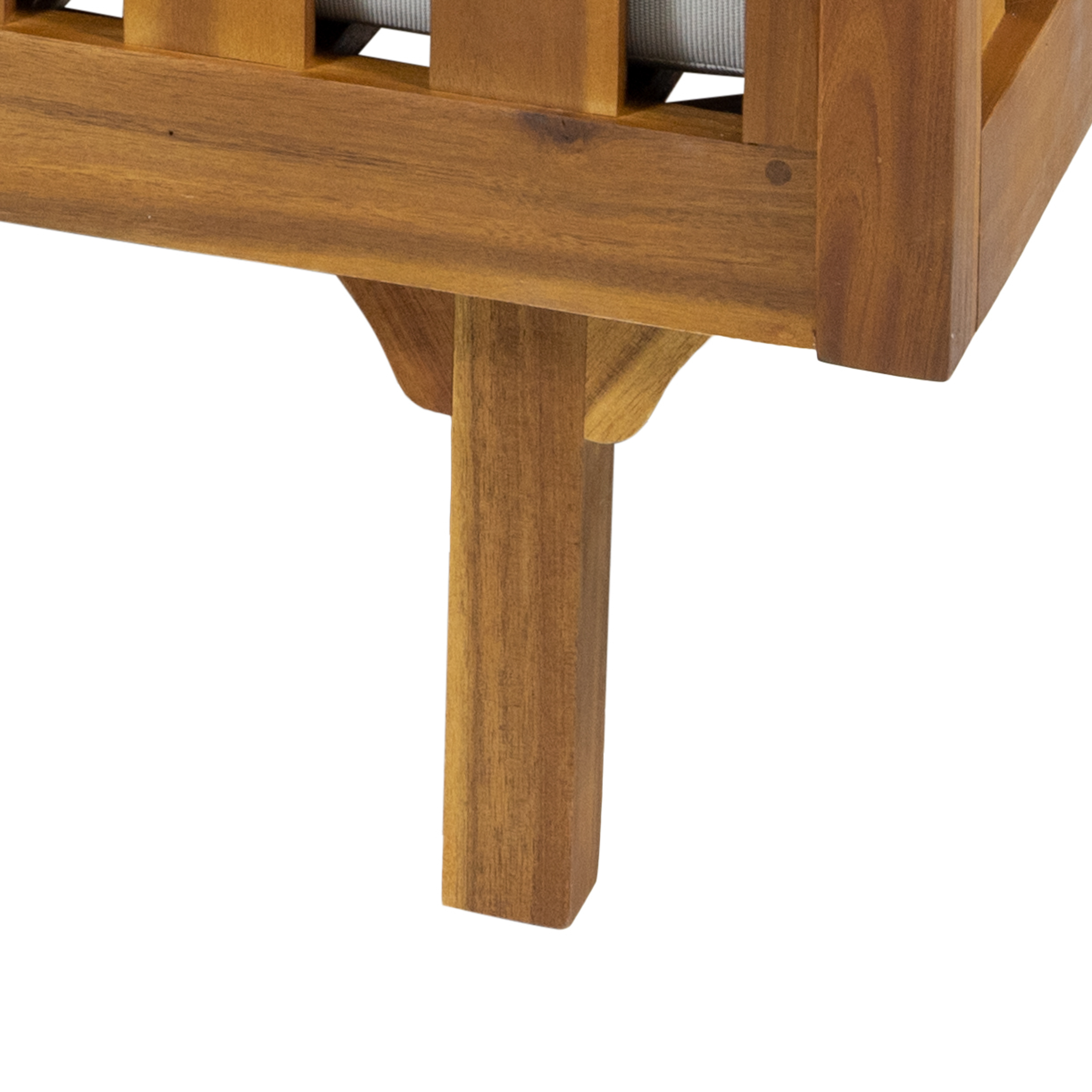 GDF Studio Bordeaux Outdoor Acacia Wood 3 Seater Daybed with Cushions, Teak and Light Gray