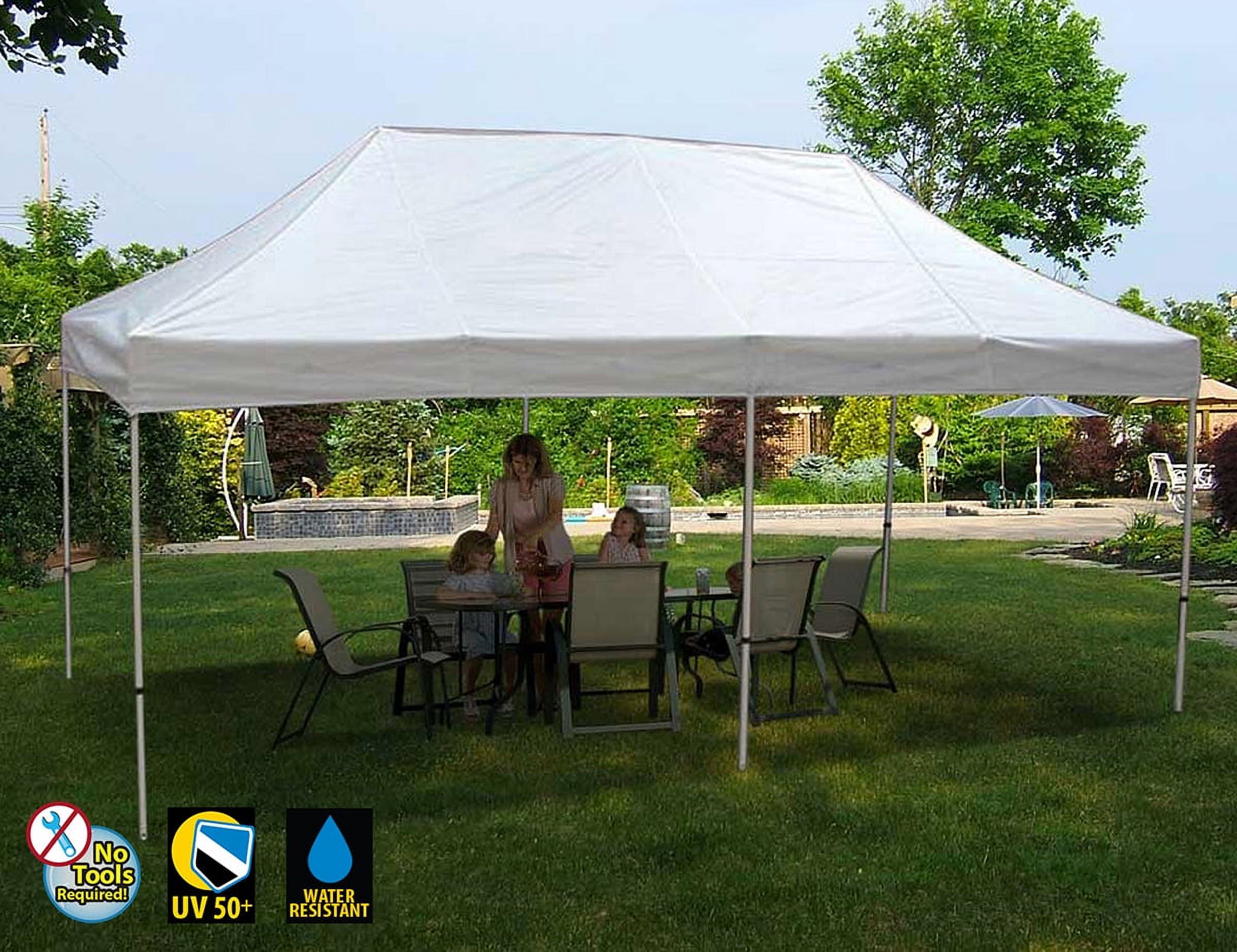 King Canopy Tuff Tent 10'x20' Instant Pop up Canopy , 1-Inch Aluminum Frame, White