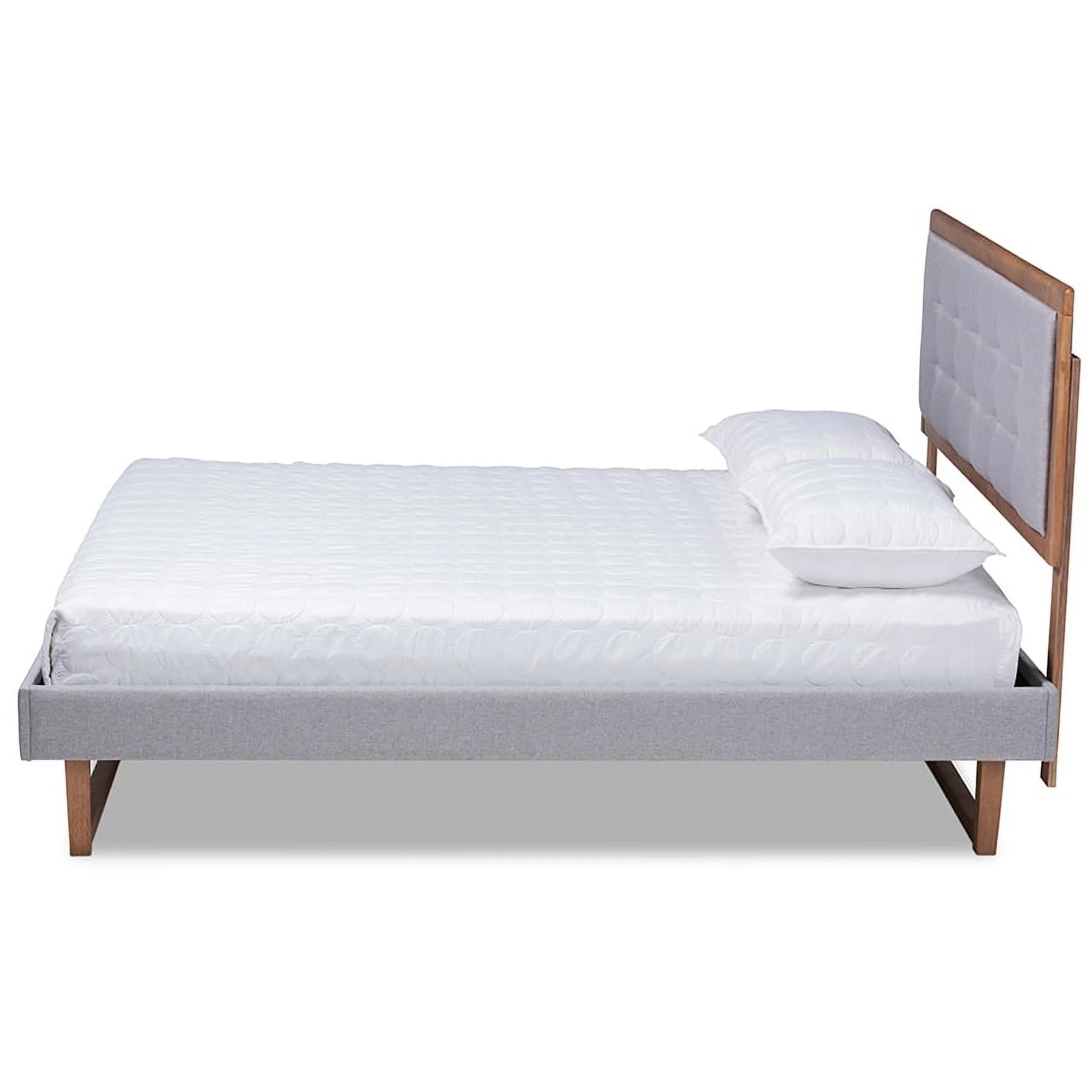 Livinia Modern Transitional Light Grey Fabric Upholstered Full Size Platform Bed