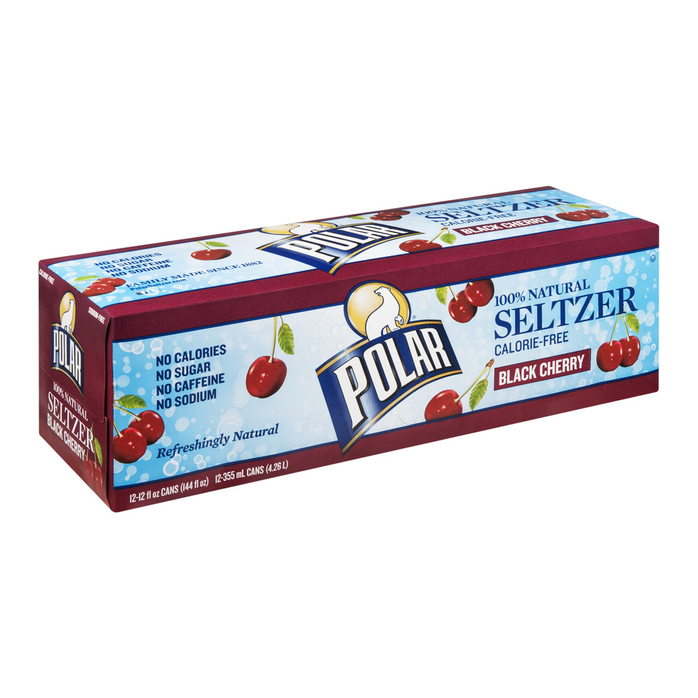 Polar Seltzer Water Black Cherry, 12 fl oz cans, 12 pack