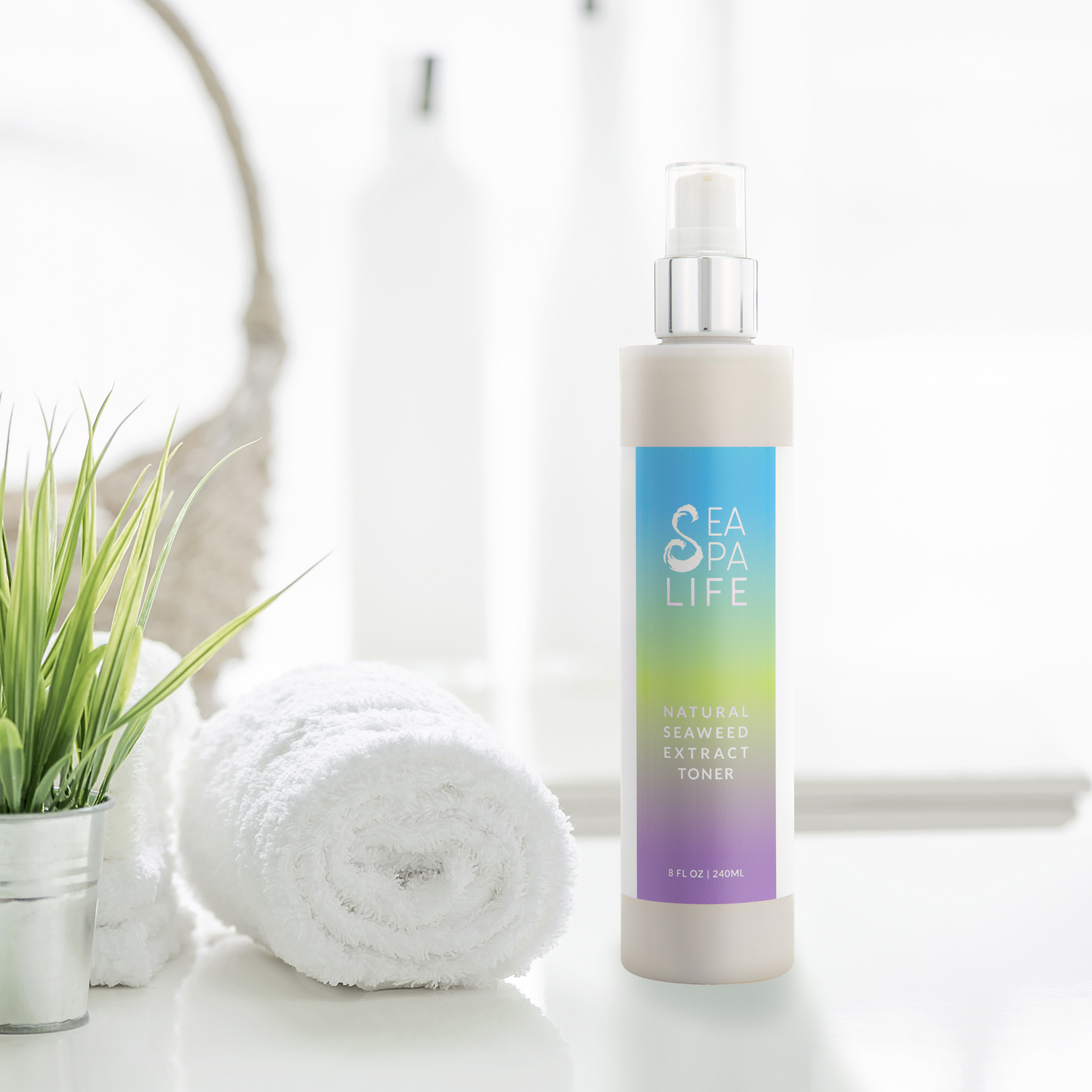 Sea Spa Life Natural Seaweed Extract Facial Toner,Balance,Hydrate, Remove Dirt and Oil Buildup, No Dyes, Facial Moisturizer, Alcohol Free, LARGER 8oz