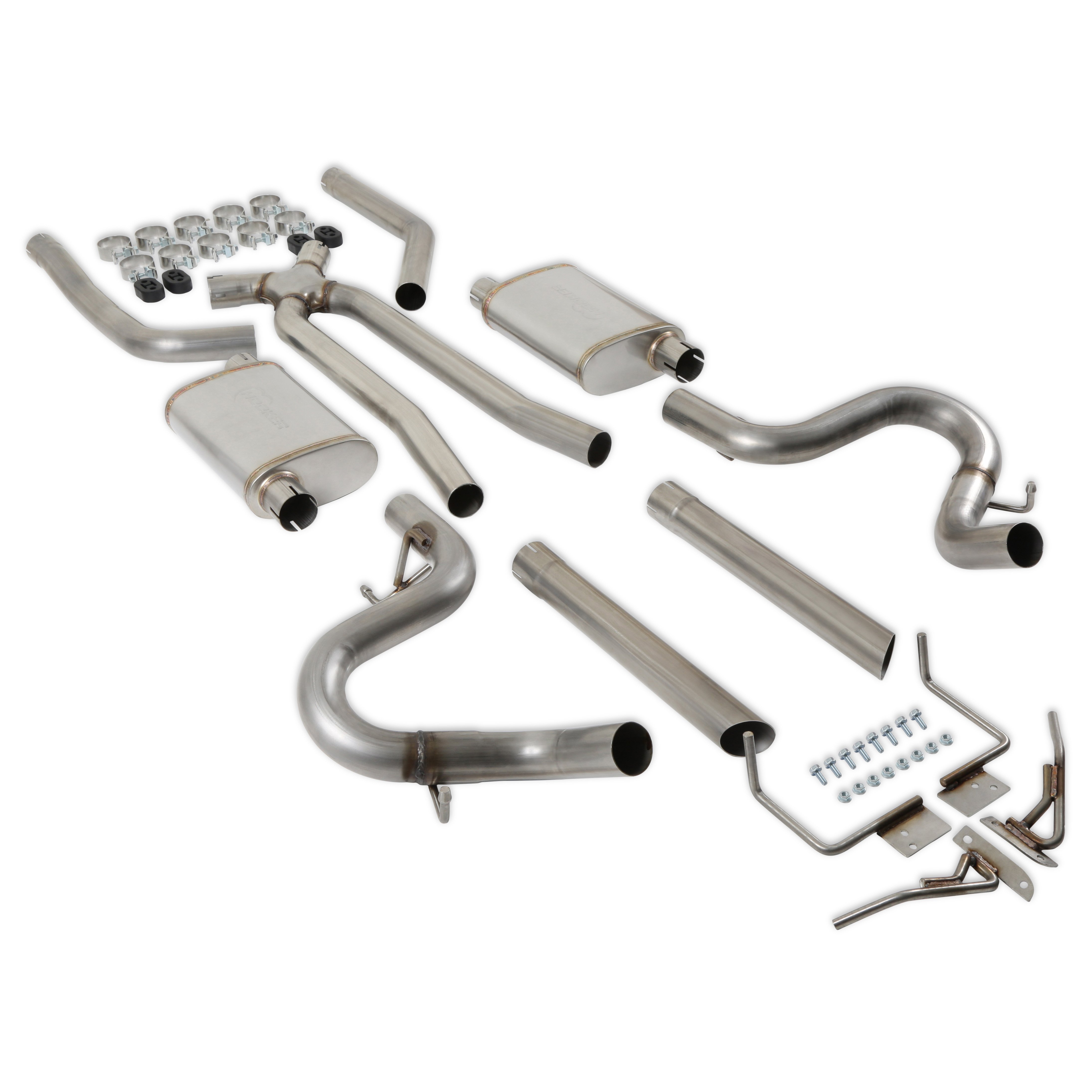 Hooker Blackheart BH14307 Exhaust System - 3.0 inch diameter, dual side exit - 409SS