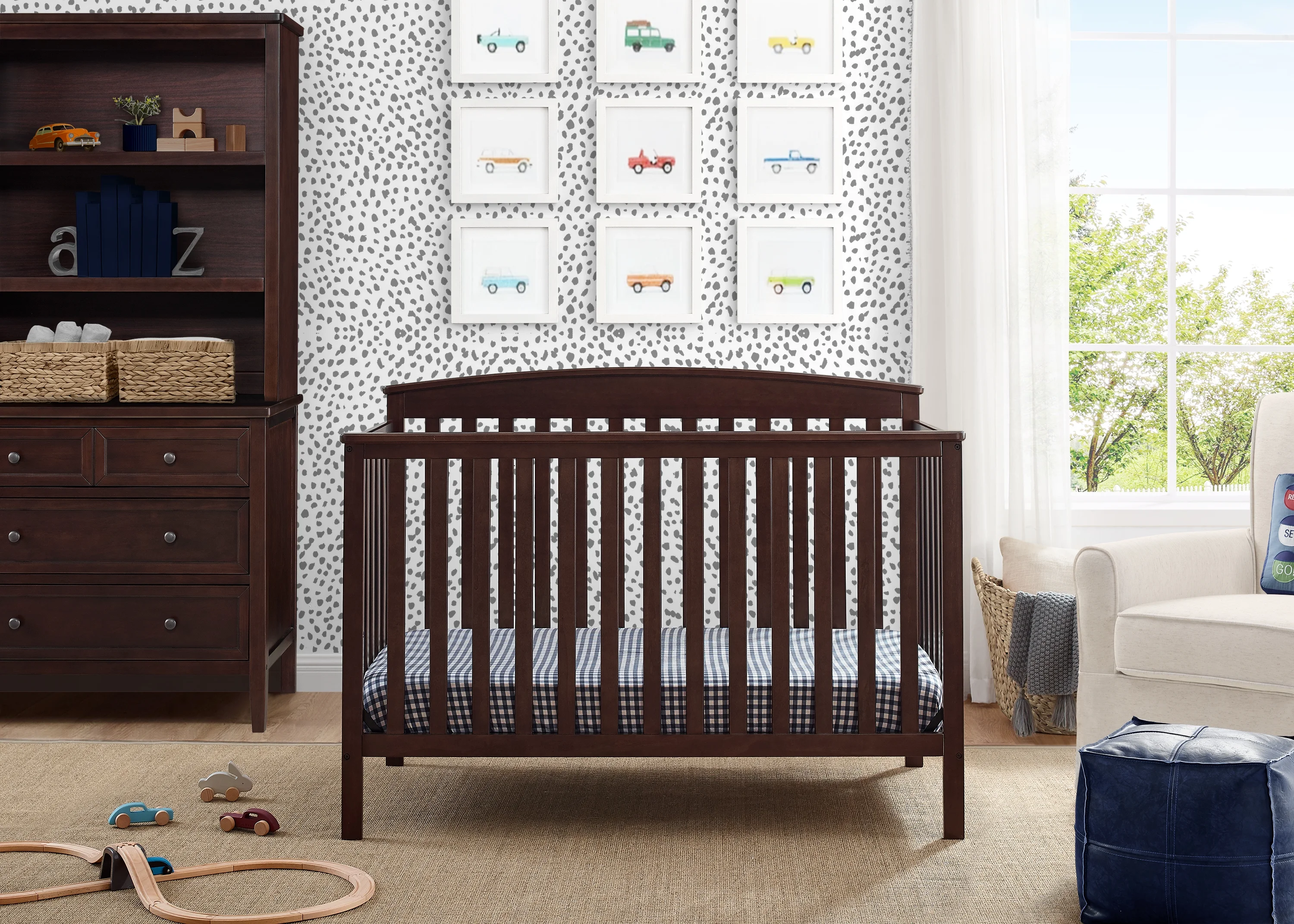 Delta Children Hanover 6-in-1 Convertible Baby Crib, Walnut Espresso
