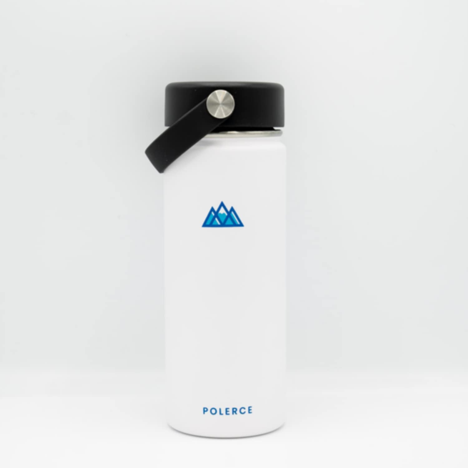 Vacuum Insulated Bottle with 3 Lids - Stainless Steel Thermally Insulated Flask - by Polerce (18 fl oz, White)