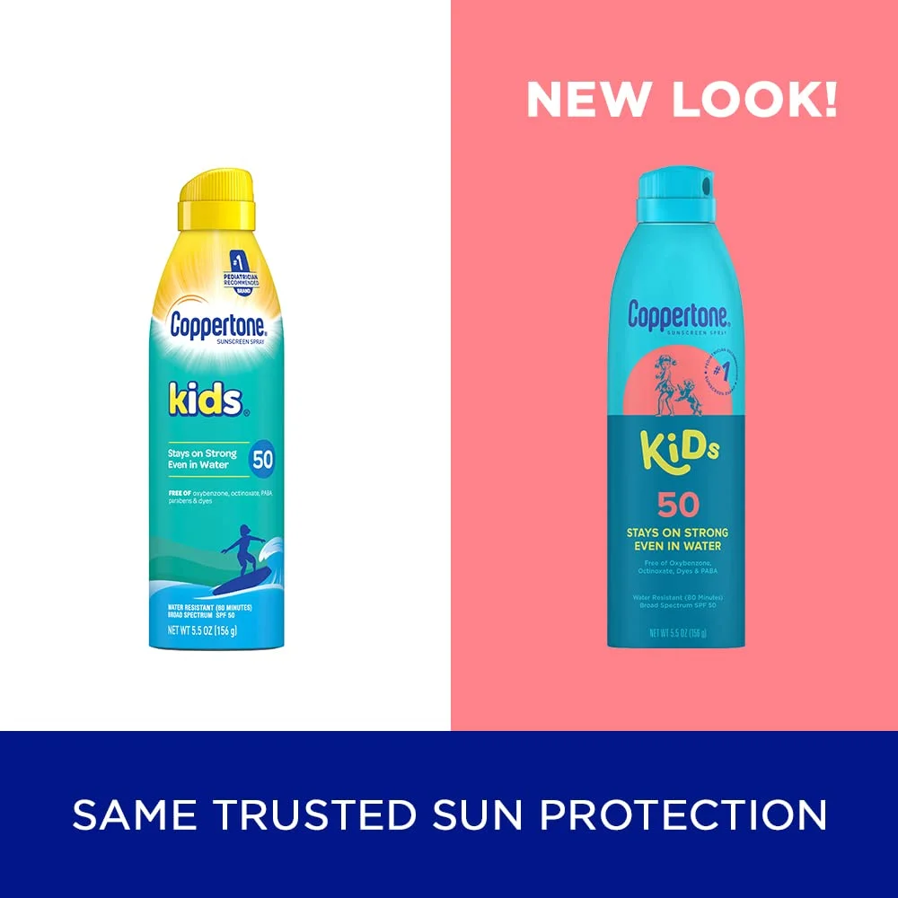 Coppertone Kids Sunscreen Spray, Spf 50, 5.5 Oz, Pack Of 3